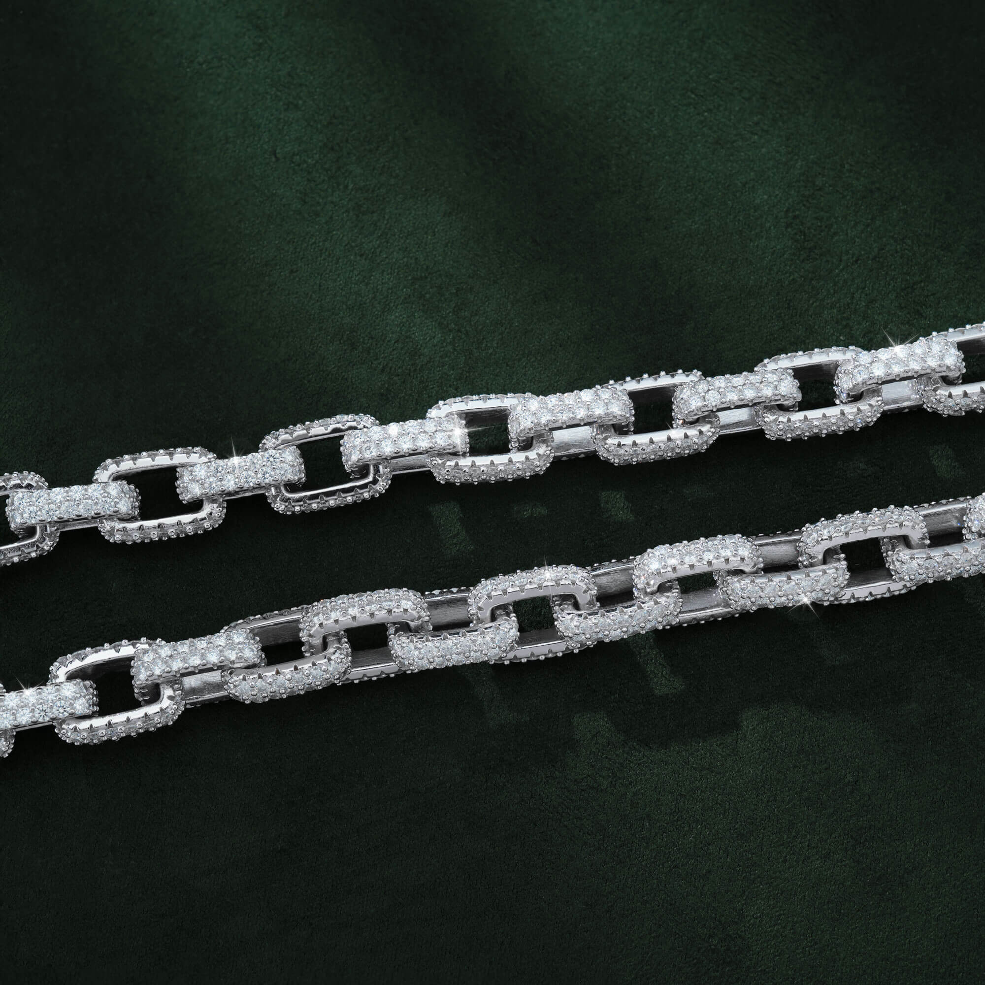 10MM Moissanite Box Link Chain – Iced Out VVS