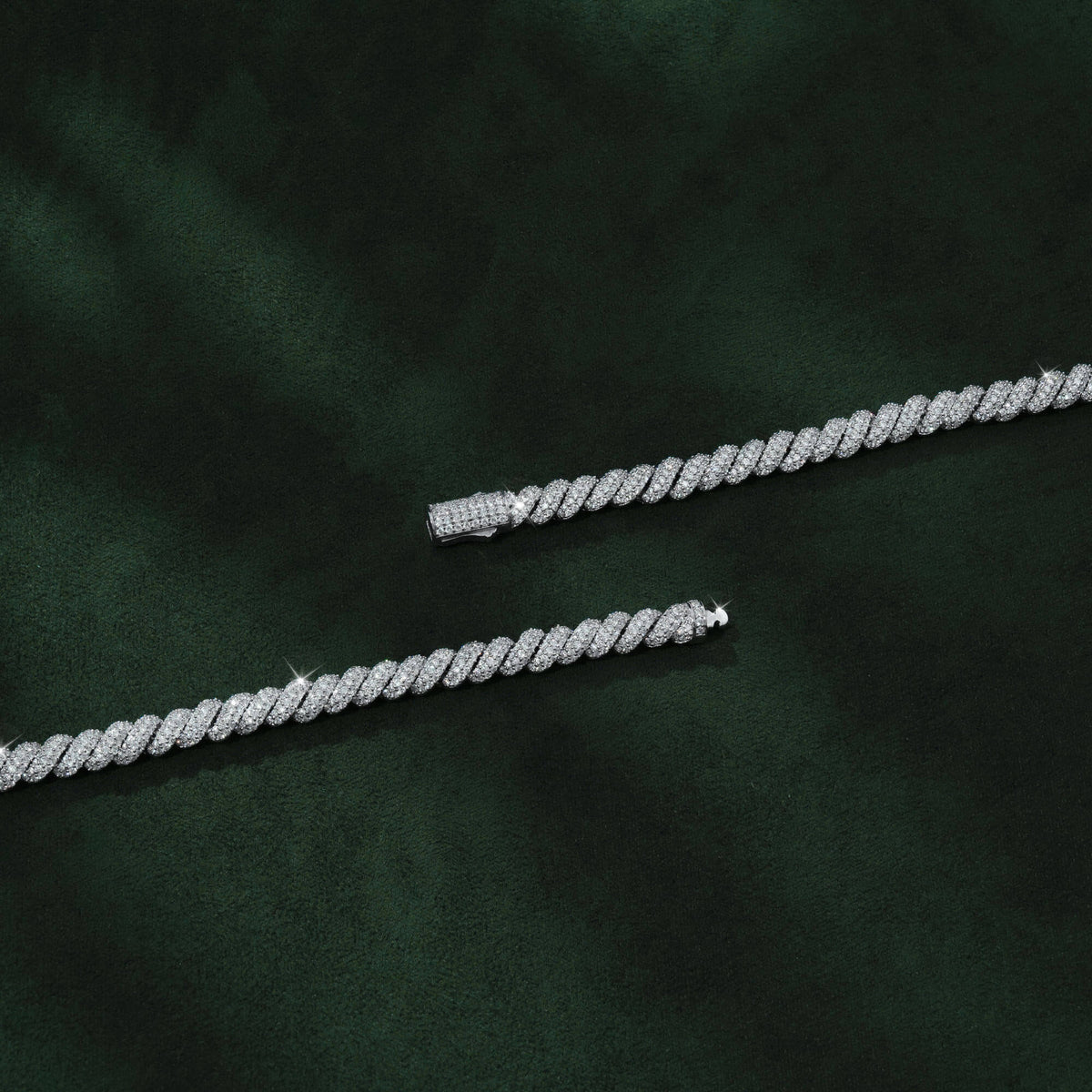 5MM Iced Out Rope Chain Fully Moissanite Hip Hop Twisted Chain – alternate product view 3
