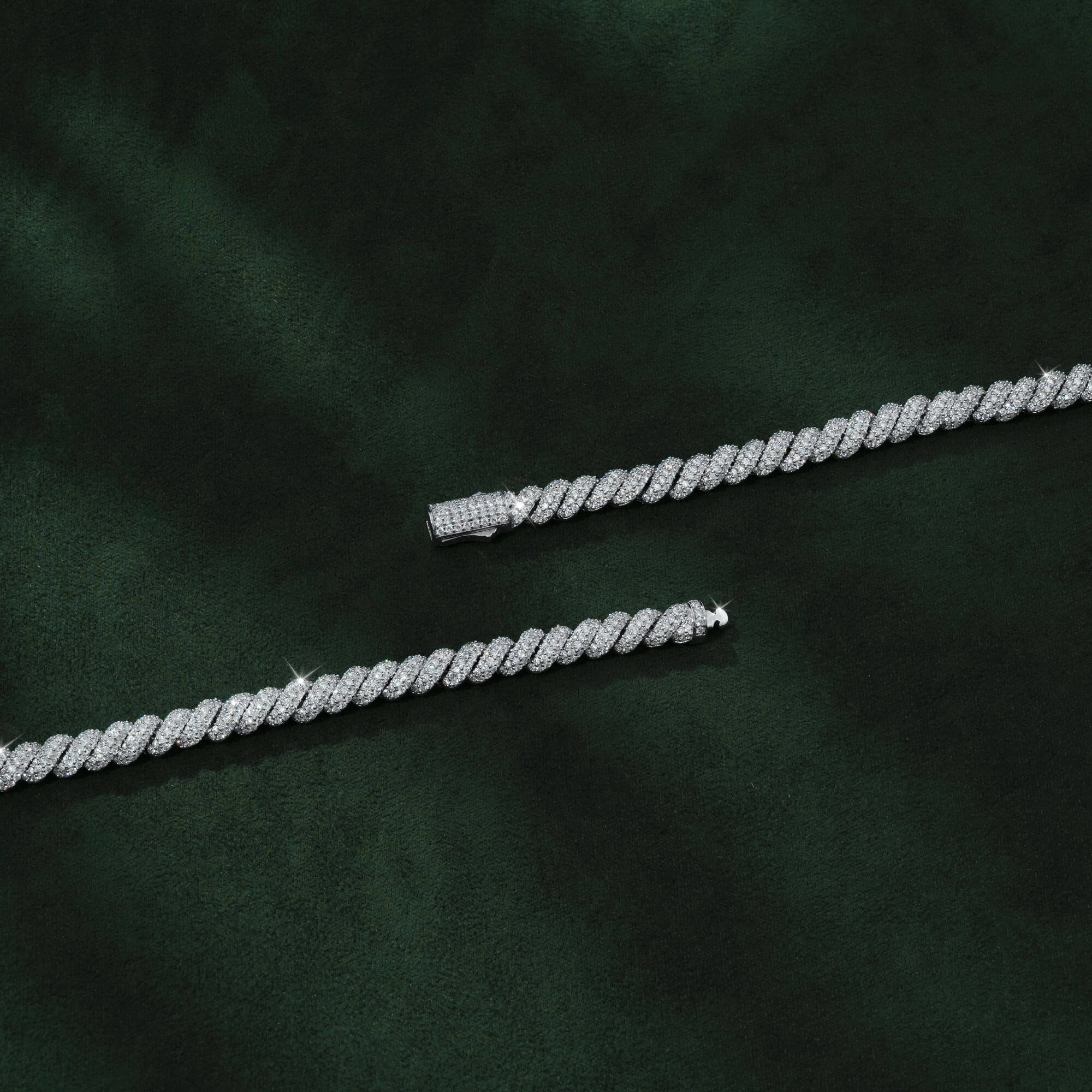 5MM Iced Out Rope Chain – Fully Moissanite Diamond Hip Hop Twisted Chain