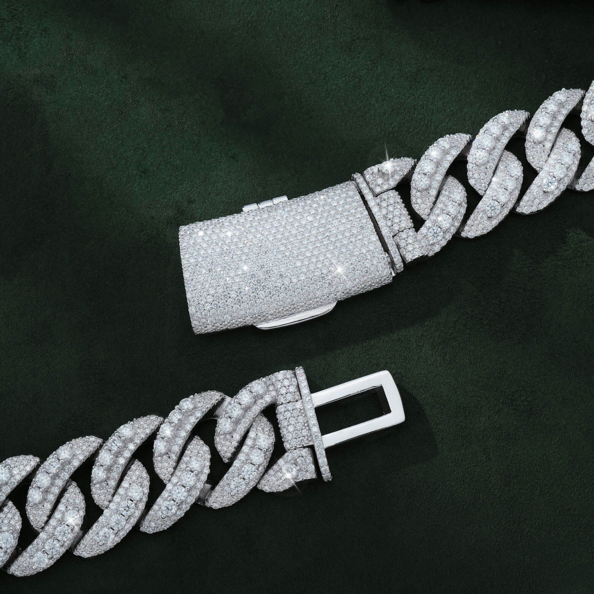 23MM Domed Moissanite Cuban Link Chain – Iced Out VVS – alternate product view 5