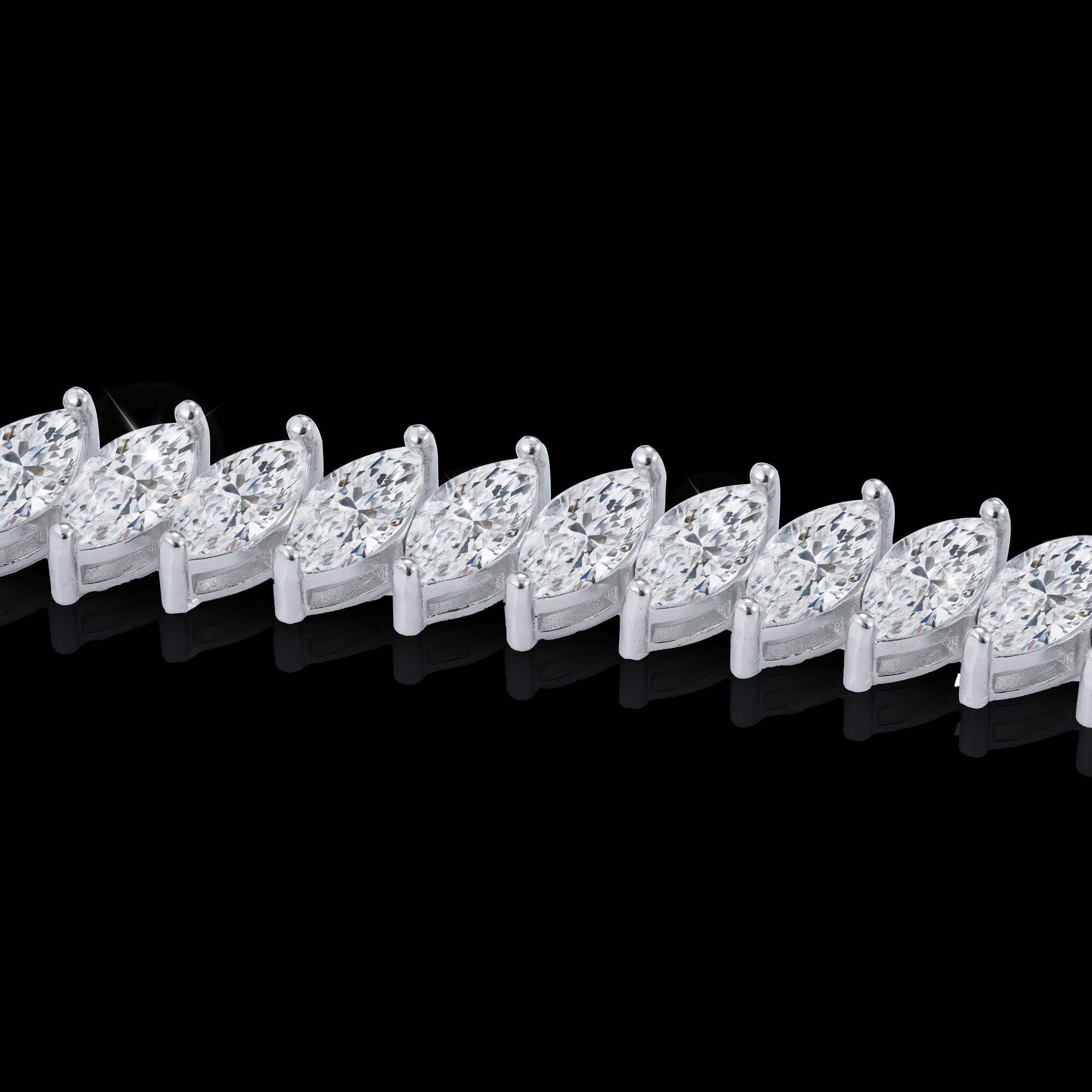 Marquise Cut VVS Moissanite Tennis Bracelet – alternate product view 4