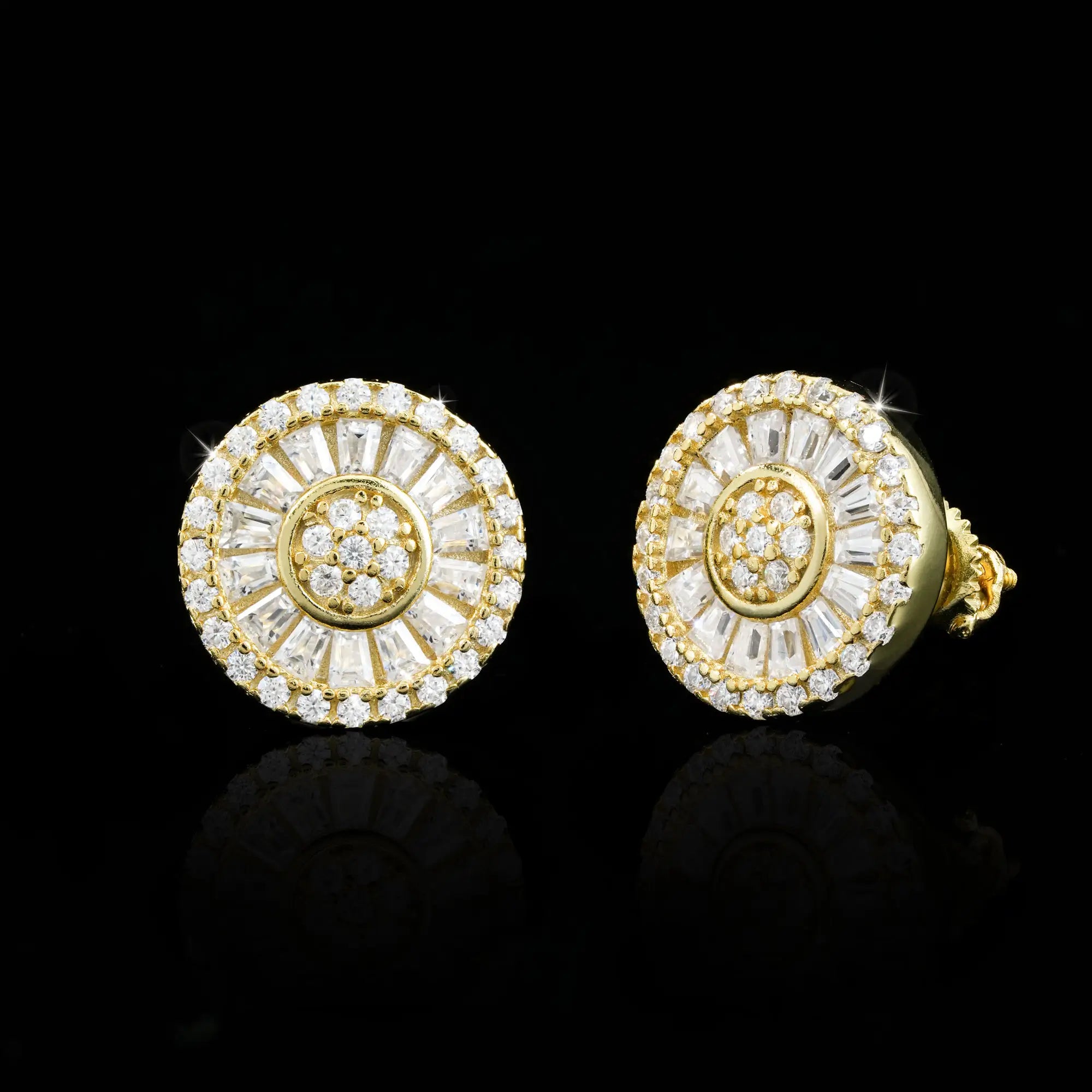 Baguette Sunburst Moissanite Stud Earrings – alternate product view 5
