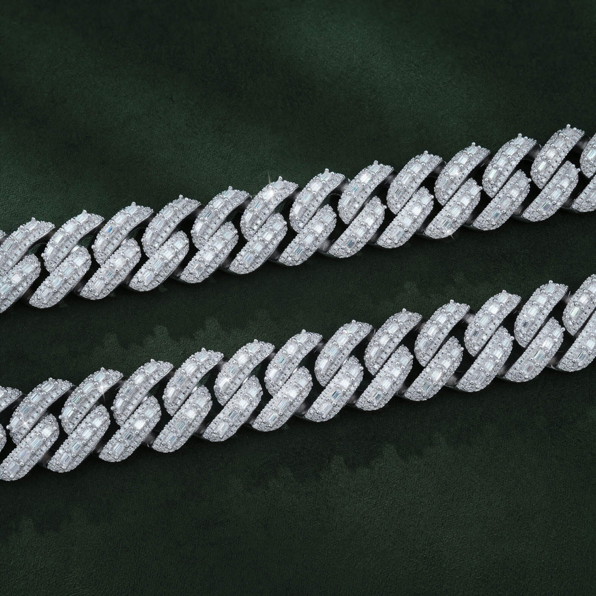 18MM Baguette Moissanite Cuban Link Chain – Iced Out VVS – alternate product view 3