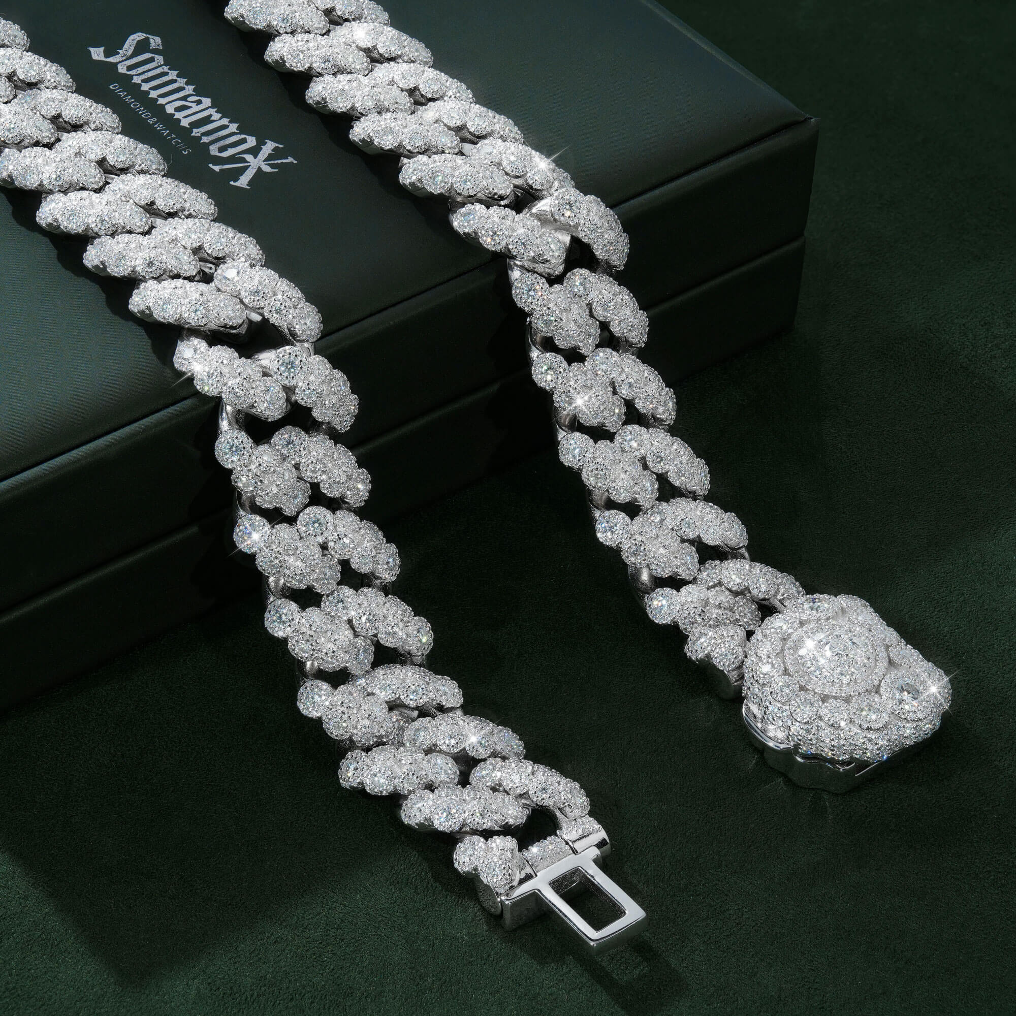 21MM Dog Paw VVS Moissanite Cuban Link Chain