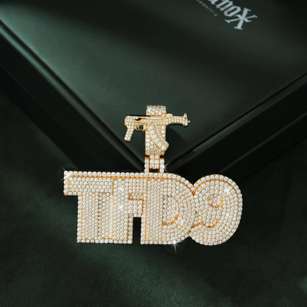 Custom Iced Out Letter Pendant – VVS Moissanite – alternate product view 3