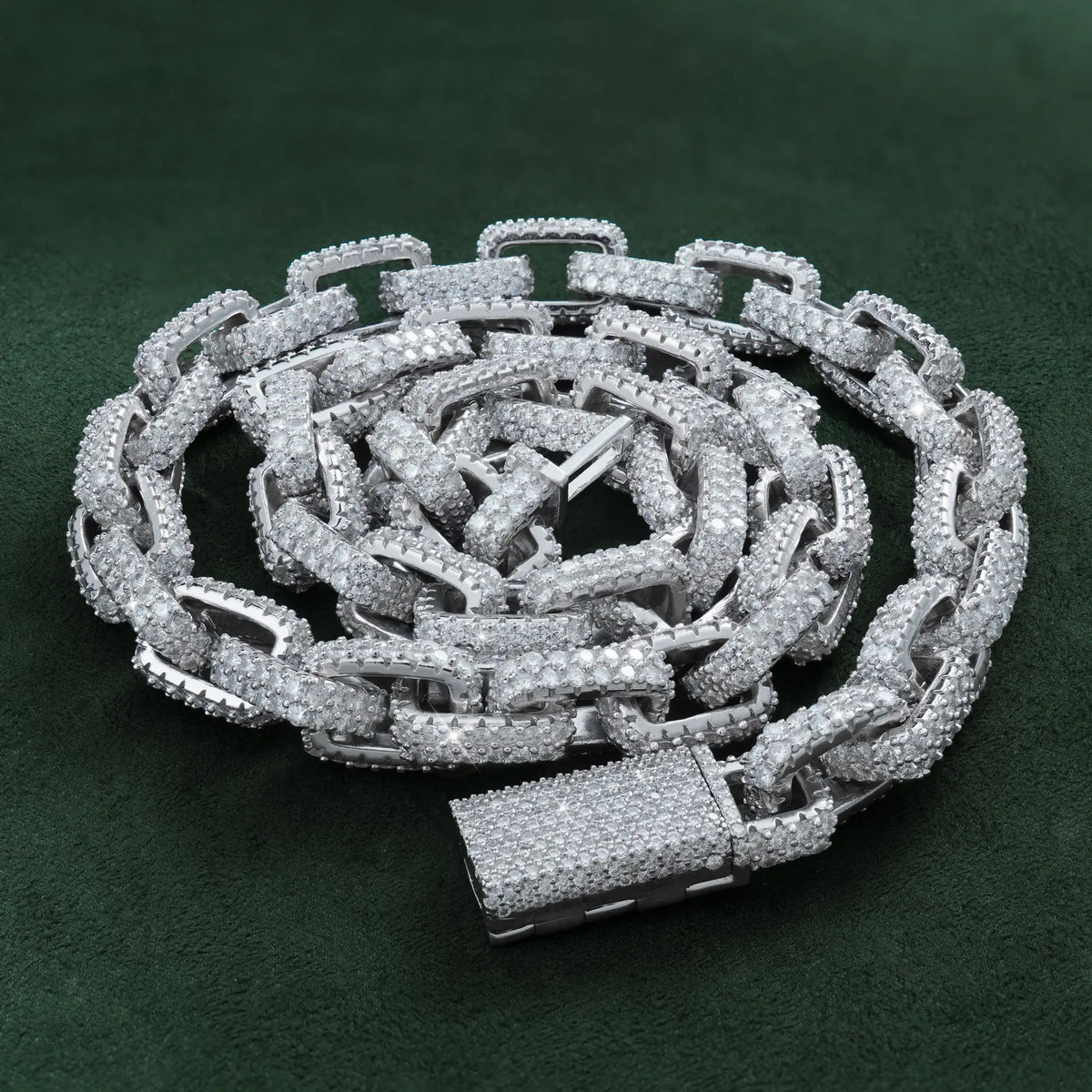 10MM Moissanite Box Link Chain – Iced Out VVS – alternate product view 4