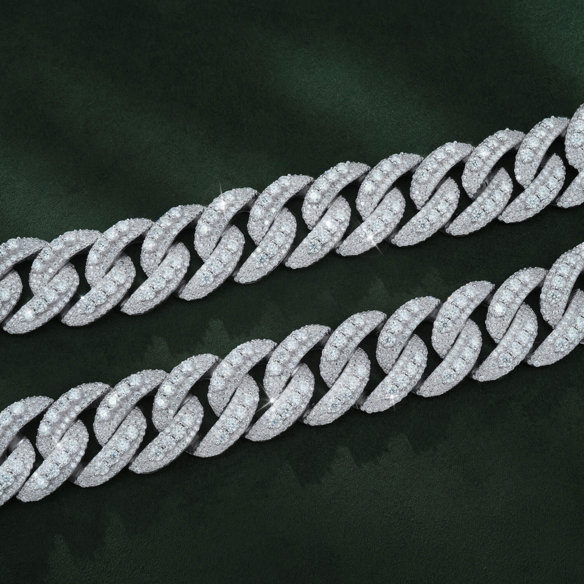 23MM Domed Moissanite Cuban Link Chain – Iced Out VVS – alternate product view 3