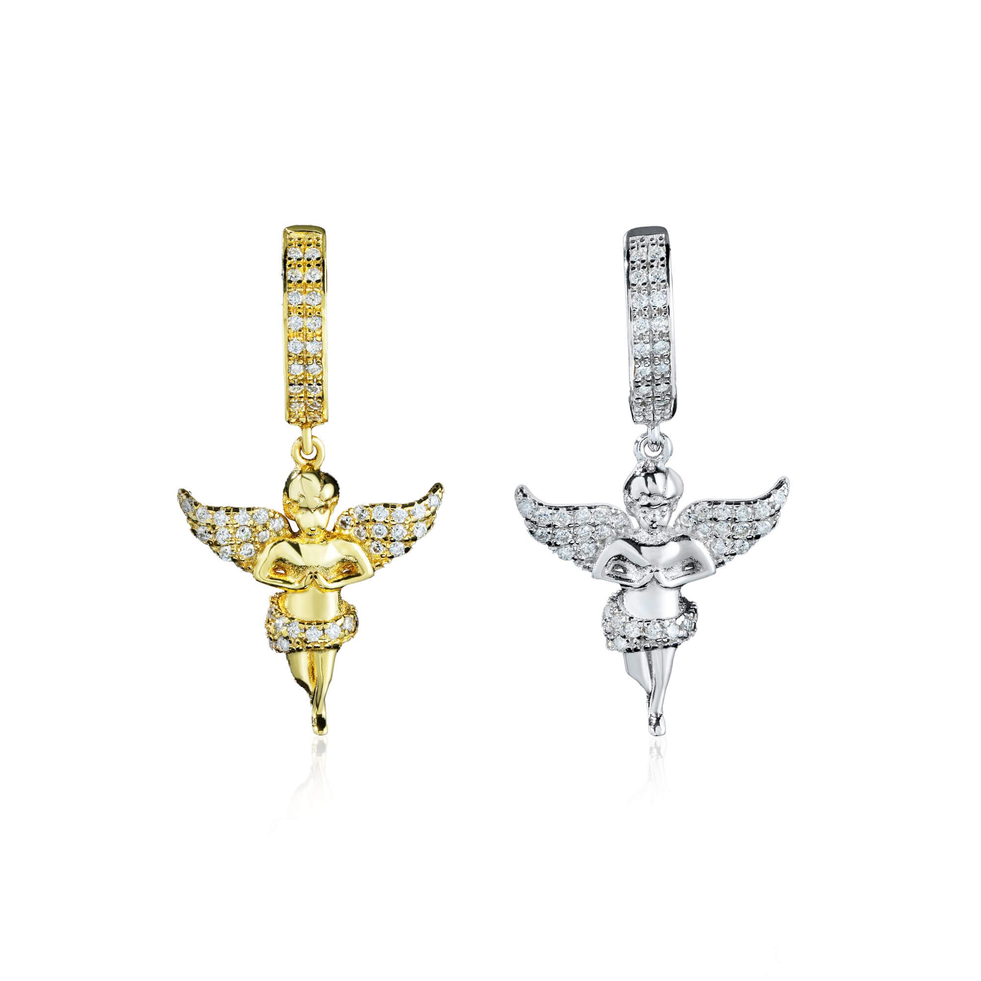 Angel Moissanite Huggie Earrings – alternate product view 6