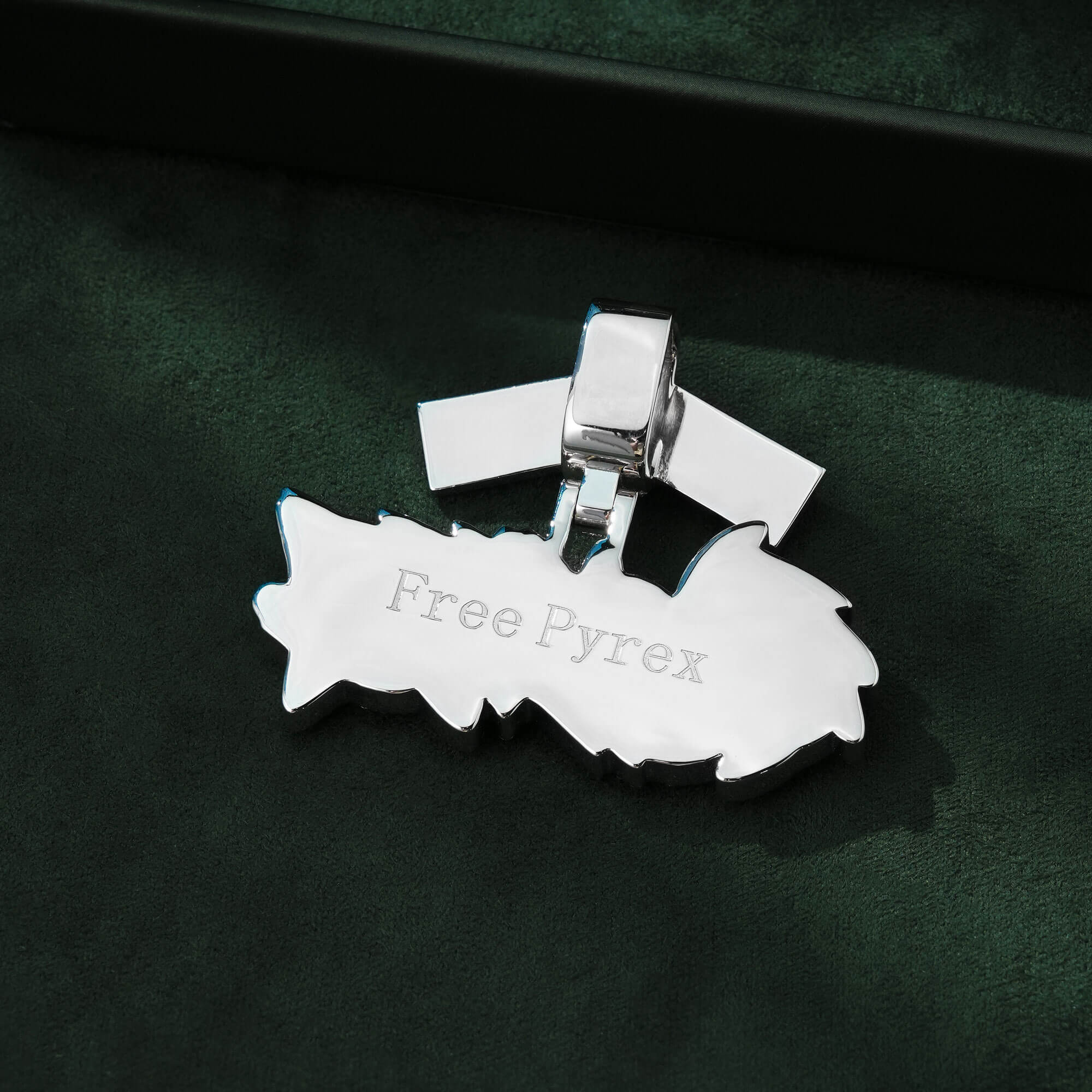 Two-Tone Script Name Pendant – Iced Out Moissanite – alternate product view 4