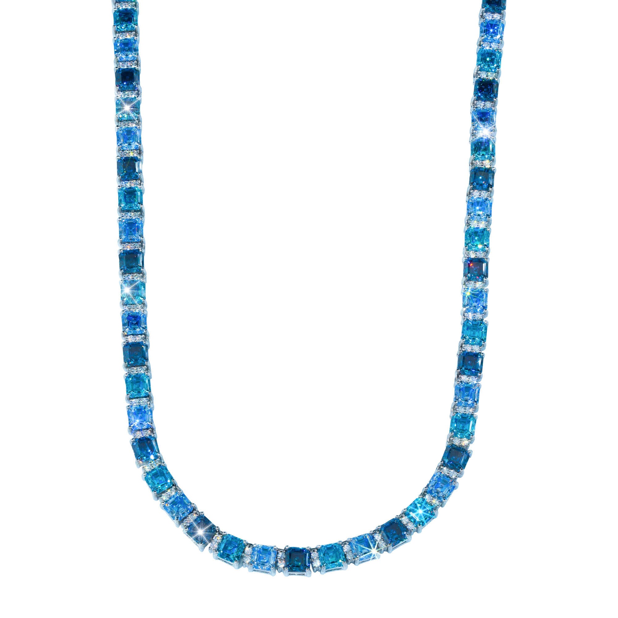 Blue VVS Moissanite Tennis Chain