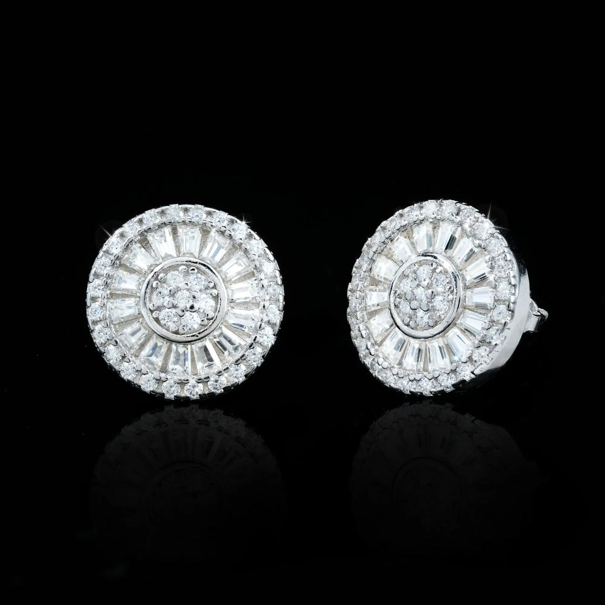 Baguette Sunburst Moissanite Stud Earrings – alternate product view 3