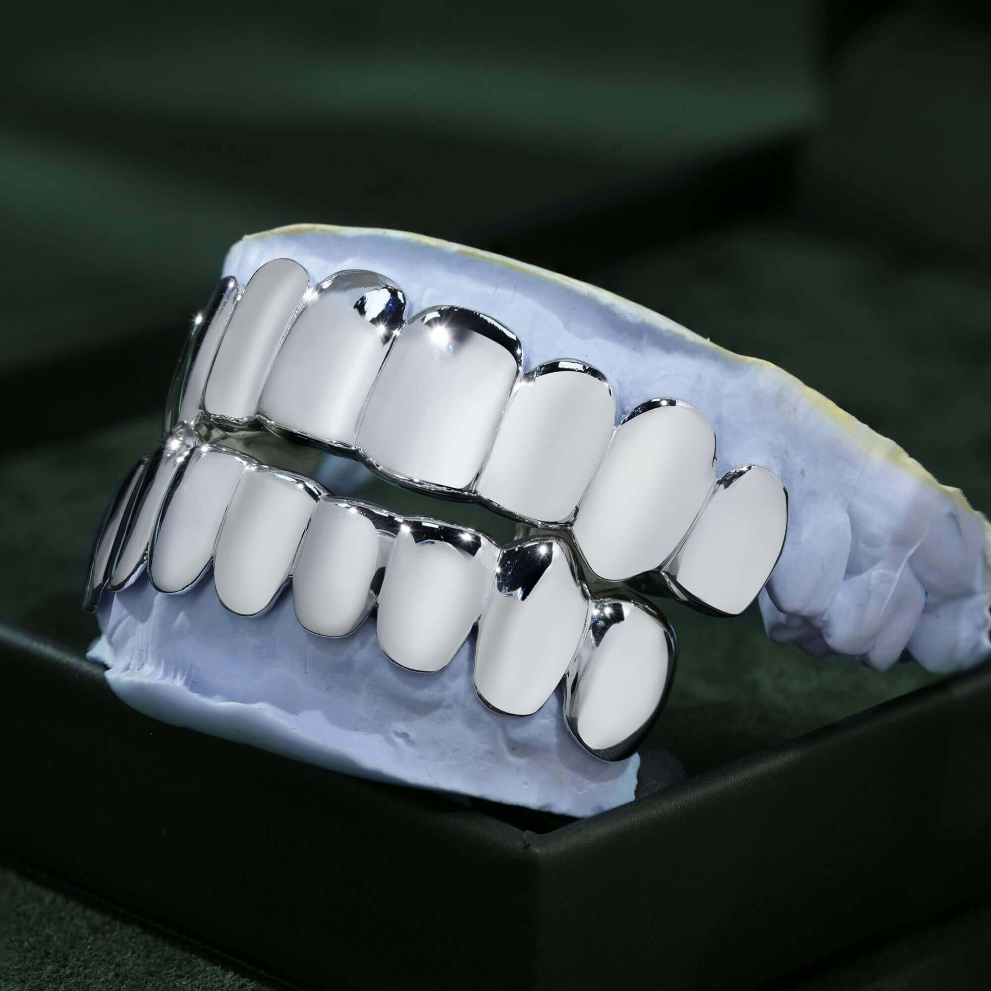925 Silver 14K Gold Plated Plain Mirror Finish Grillz