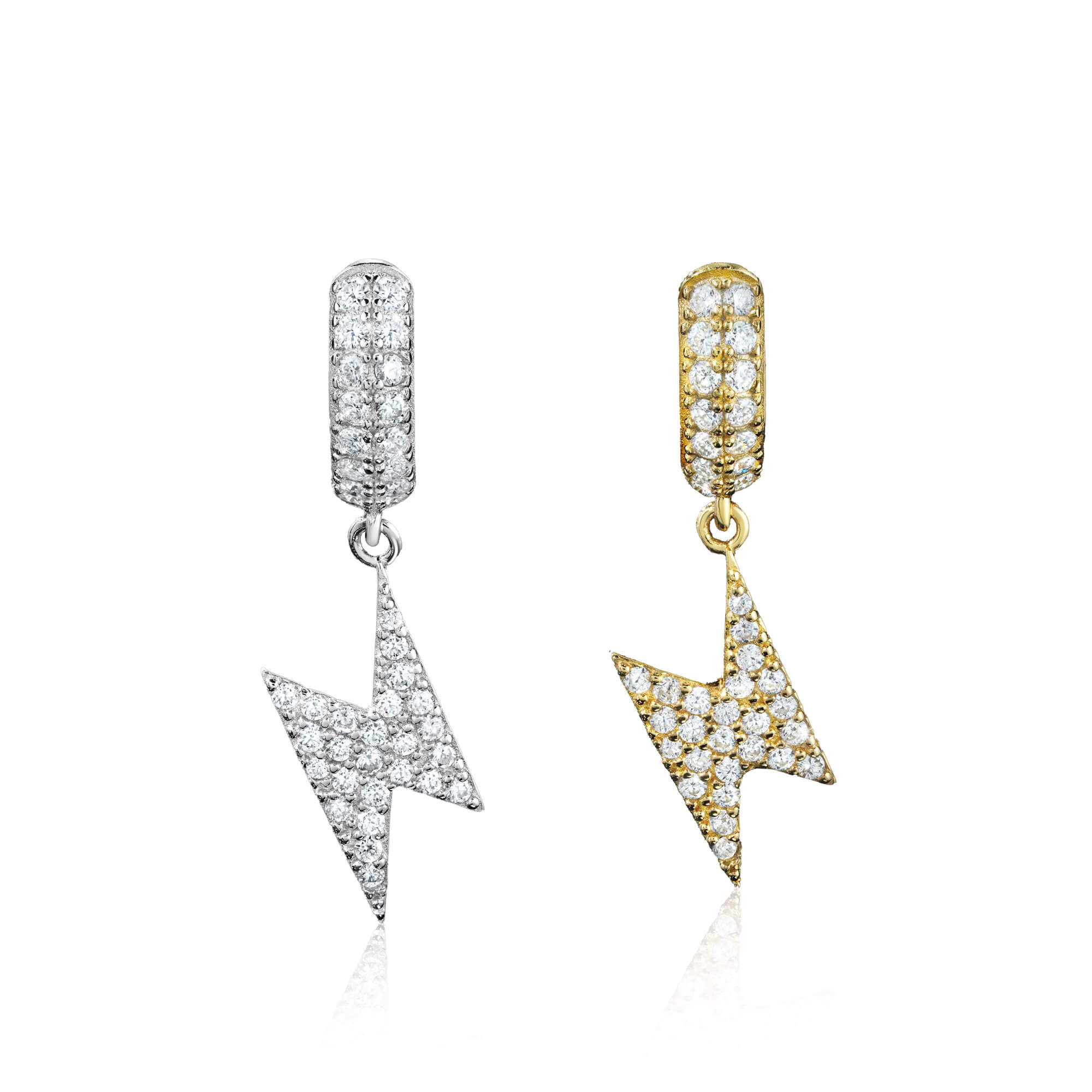 Lightning Bolt Moissanite Huggie Earrings – alternate product view 6