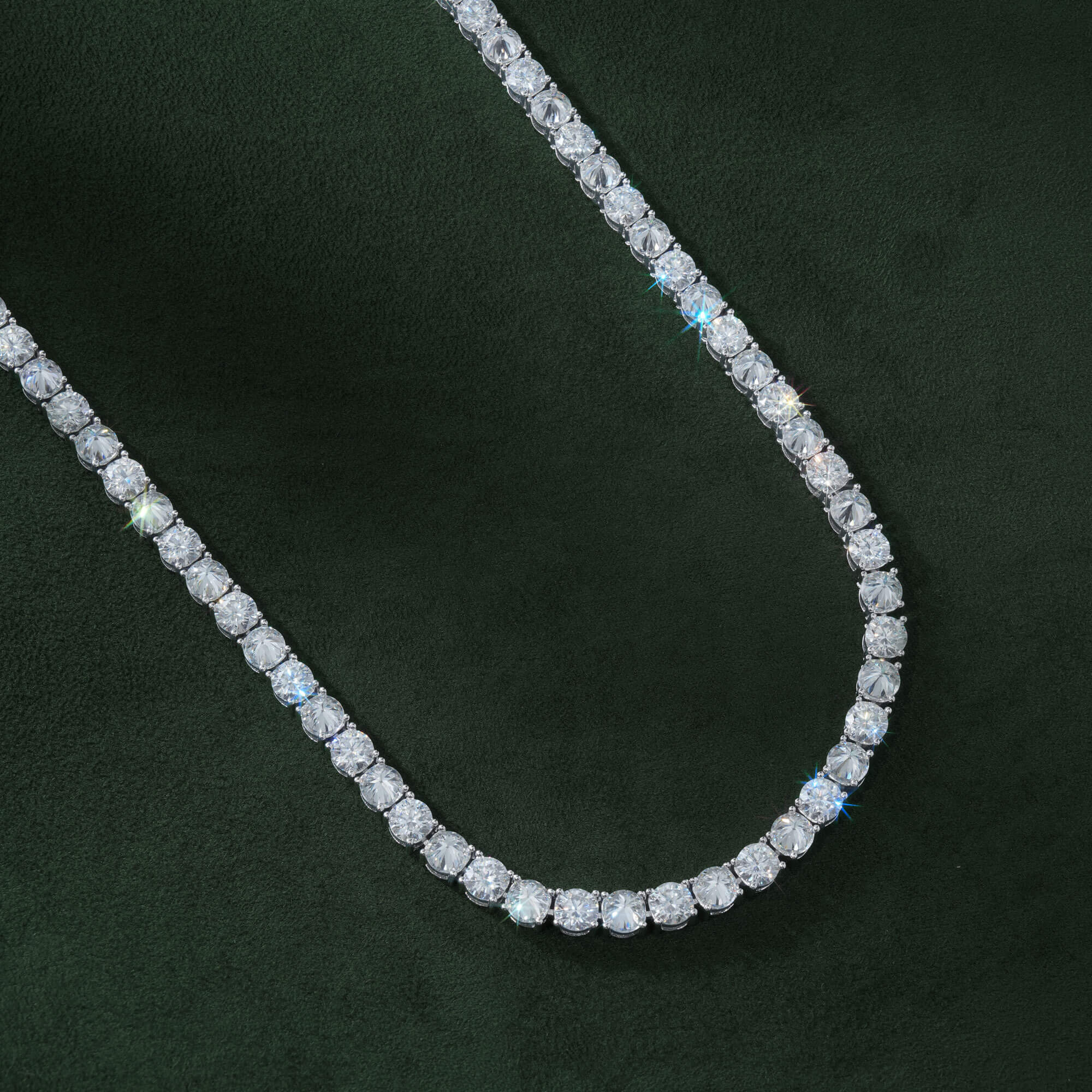Iced Out Reverse-Set VVS Moissanite Tennis Chain