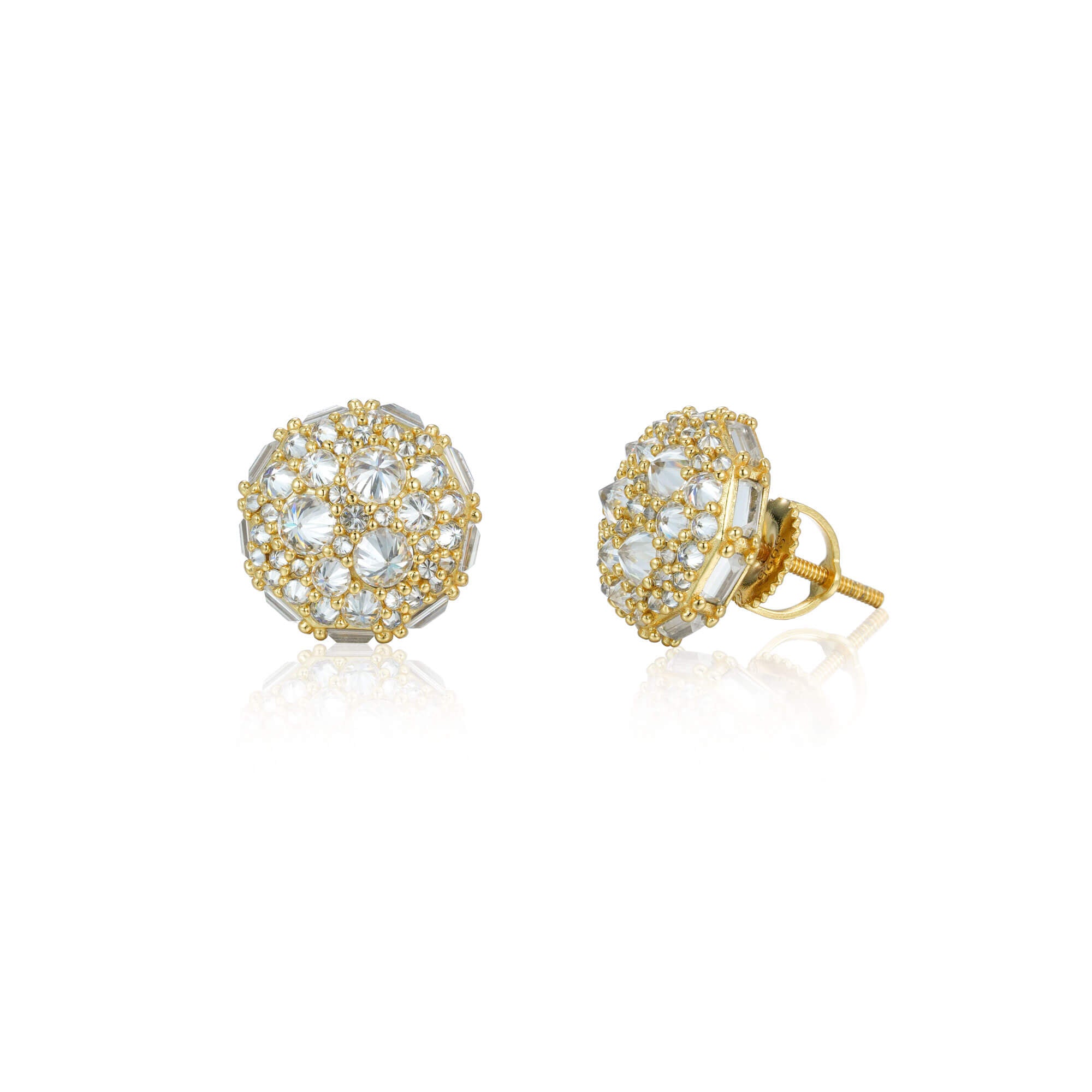 12.5MM Round Cluster VVS Moissanite Stud Earrings – alternate product view 6