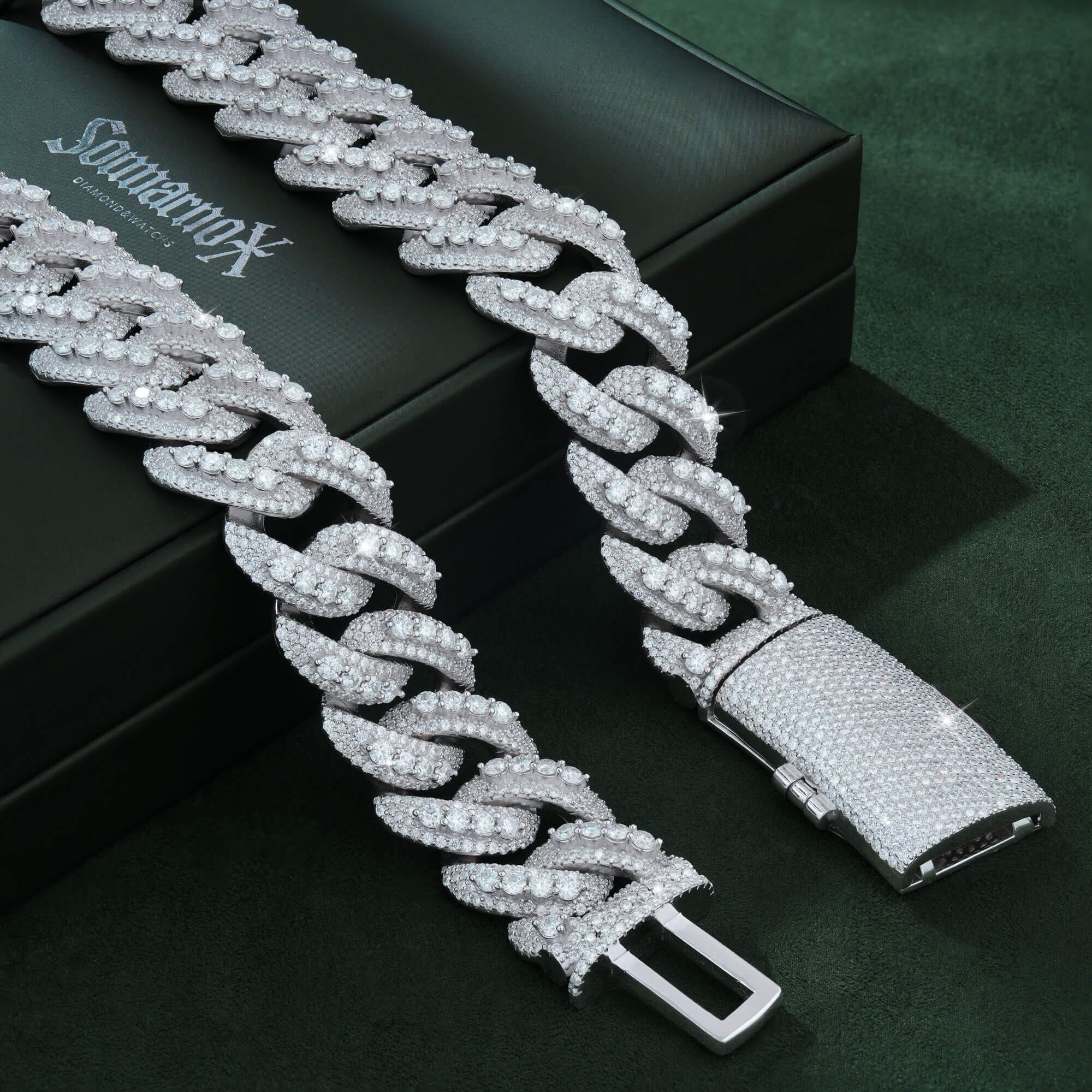 23MM Domed Moissanite Cuban Link Chain – Iced Out VVS – alternate product view 2