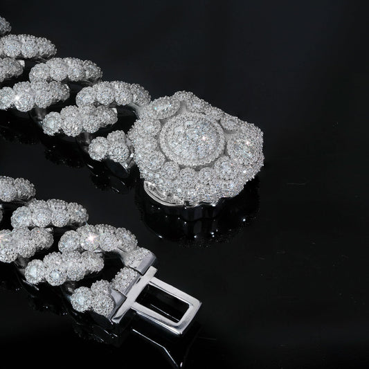 21MM Dog Paw VVS Moissanite Cuban Link Chain
