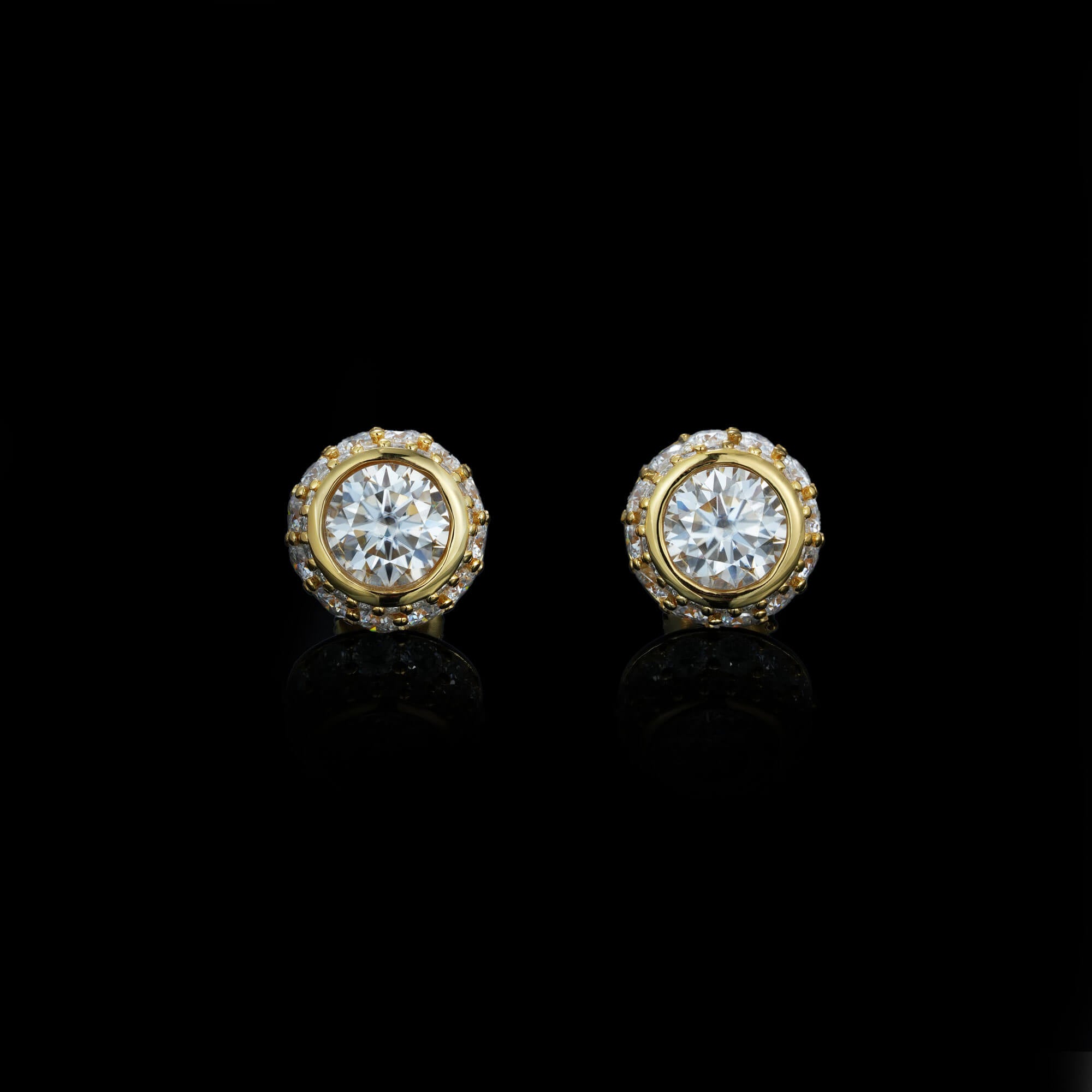 11MM Bezel-Set Round Center VVS Moissanite Stud Earrings – alternate product view 6