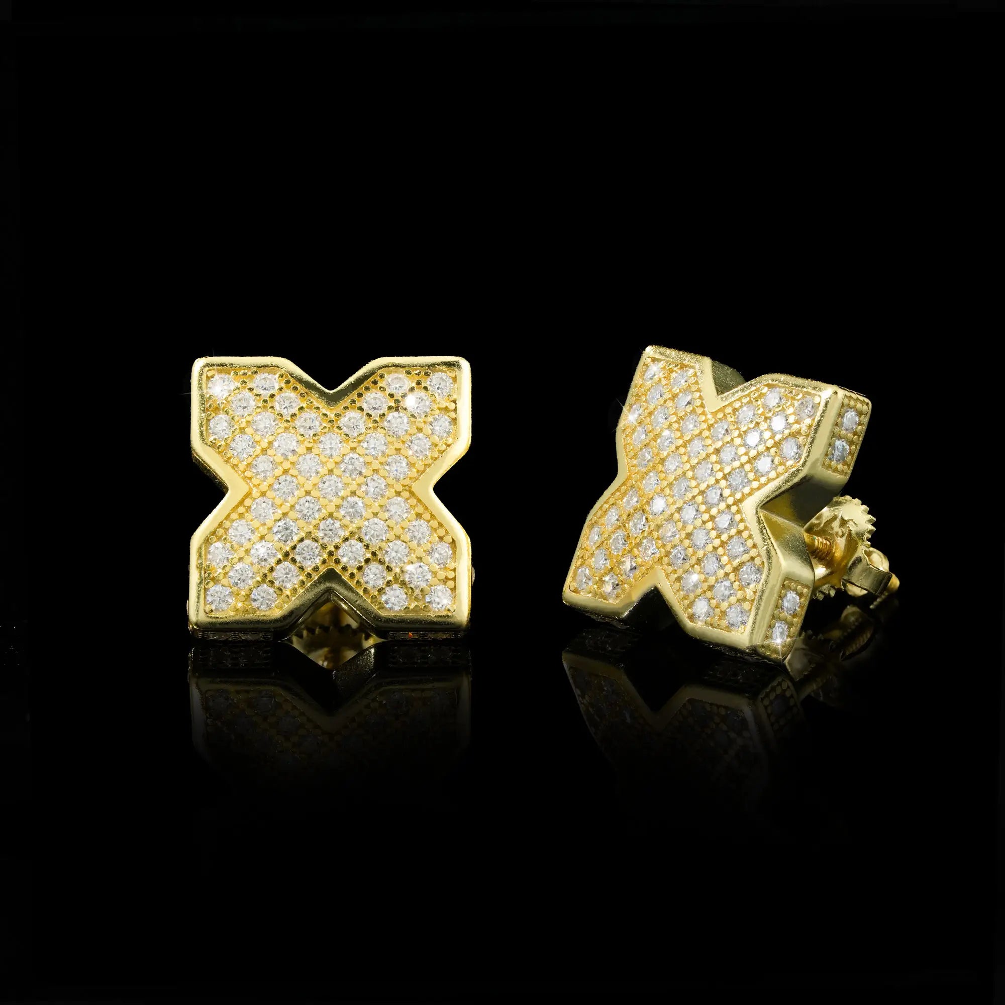 Iced X Moissanite Stud Earrings – alternate product view 3