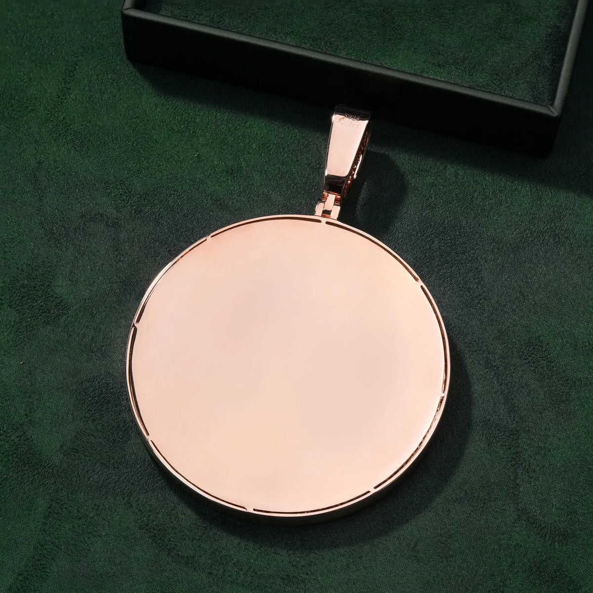 Custom Double Initial Pendant – Iced Out VVS Moissanite Round Disc Pendant – alternate product view 8