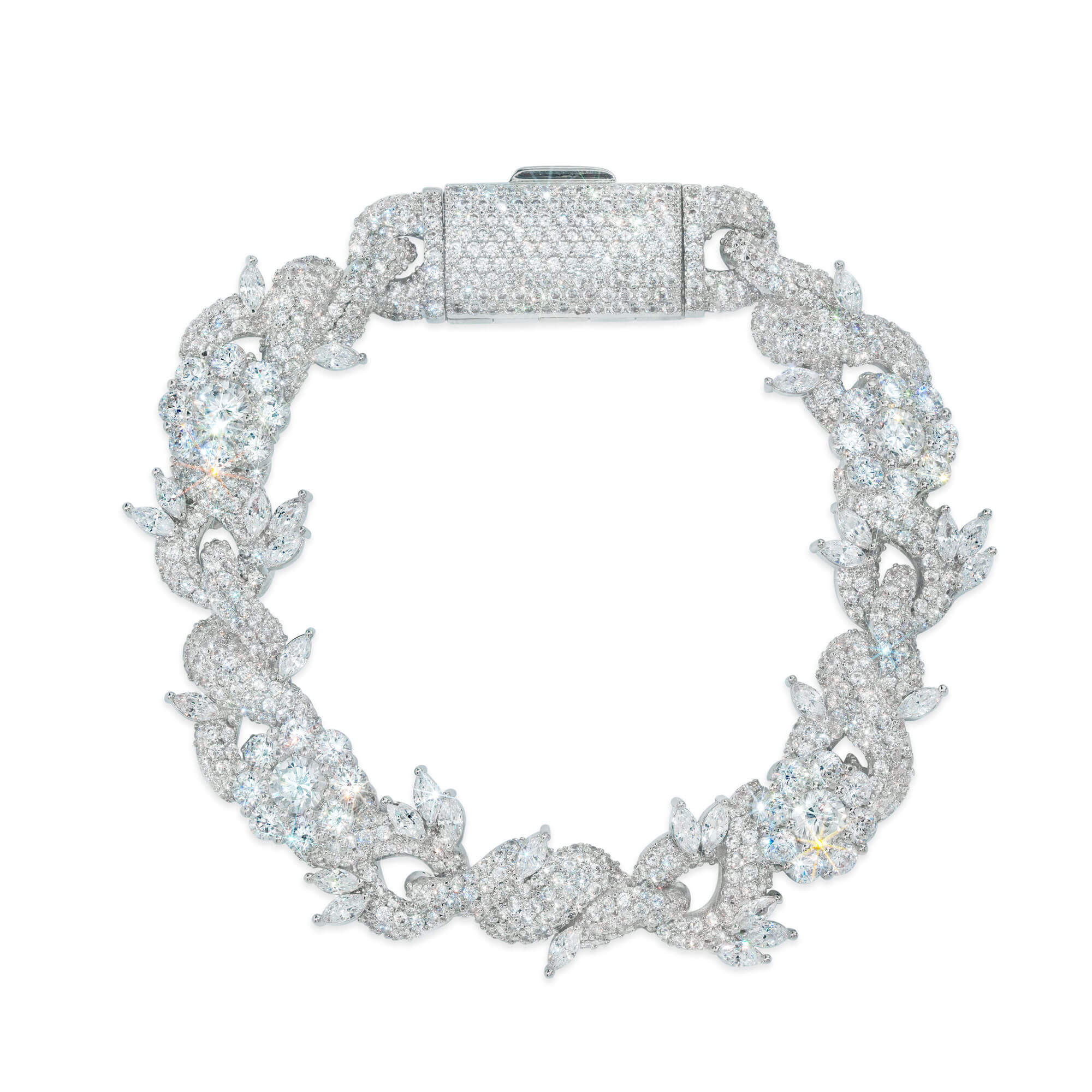 15MM Flame Link VVS Moissanite Bracelet