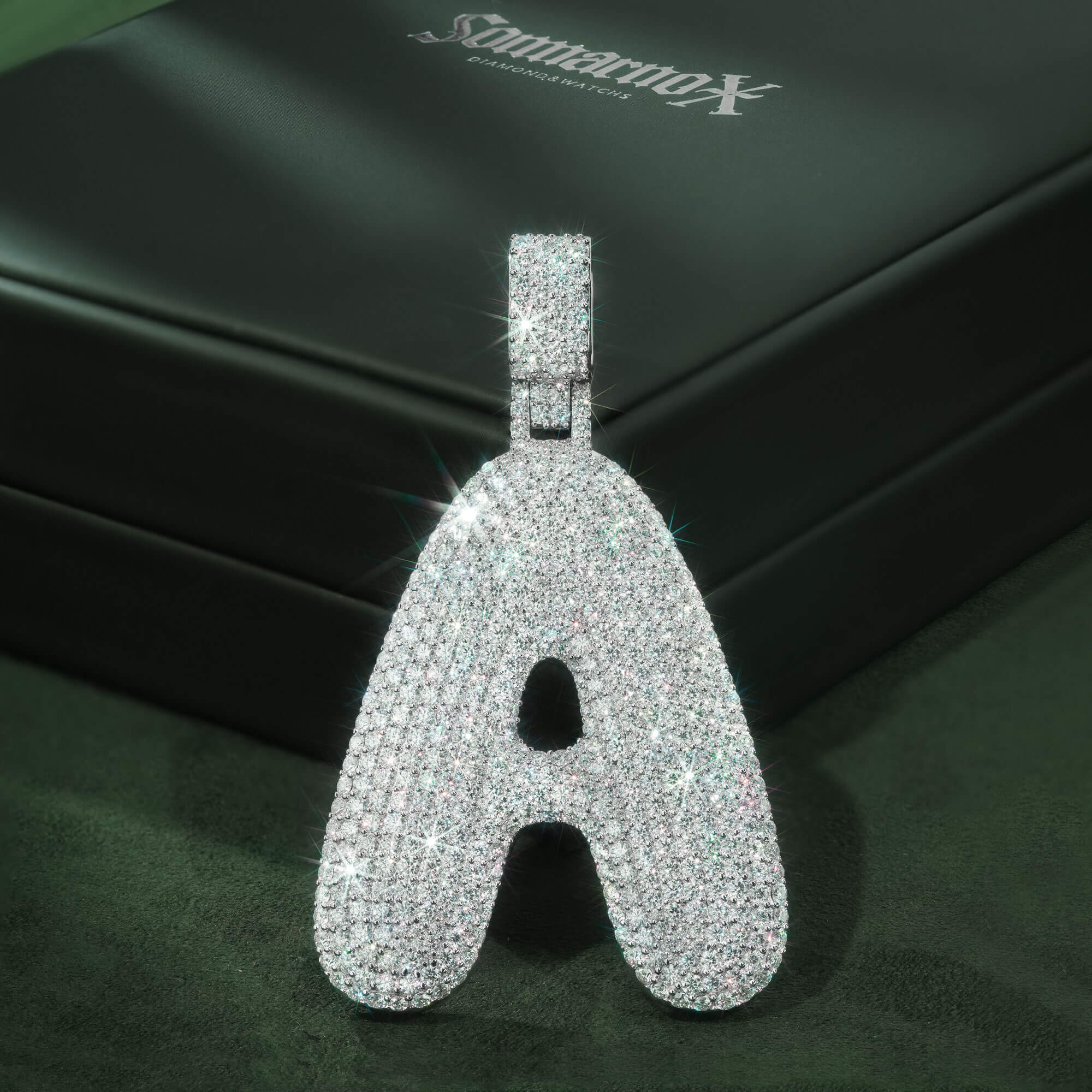 Custom Letter A VVS Moissanite Pendant