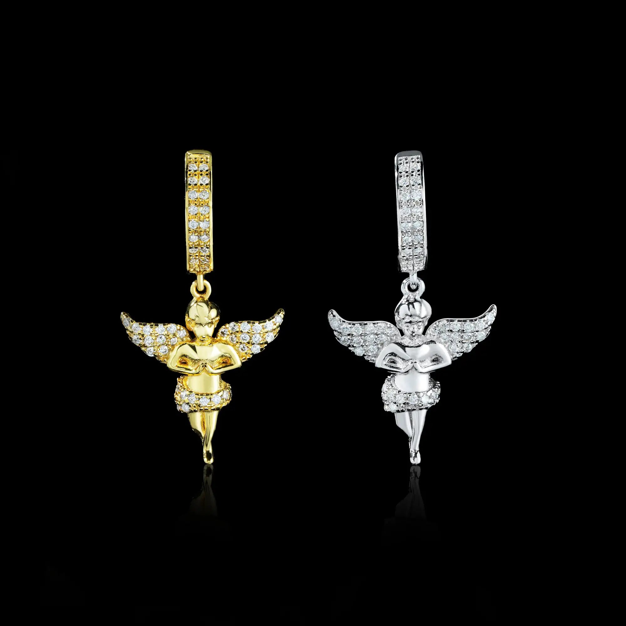 Angel Moissanite Huggie Earrings – alternate product view 3