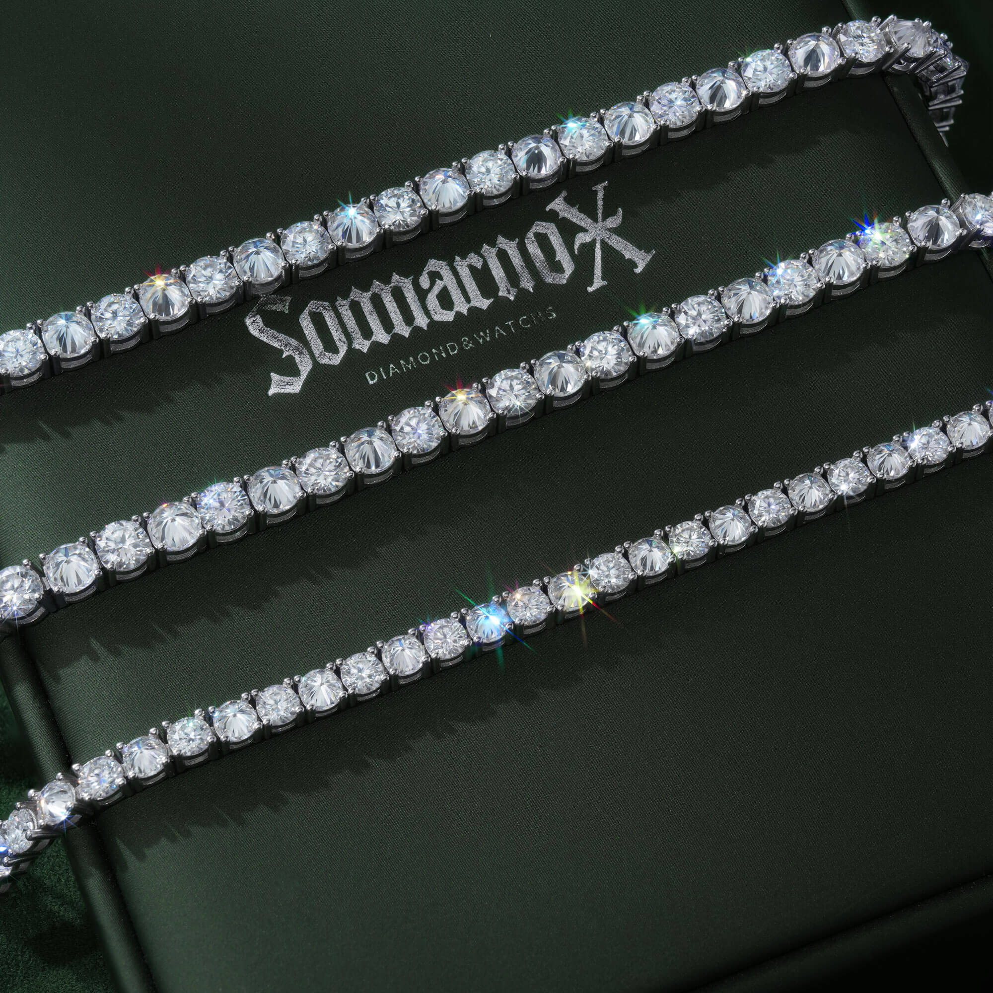 Iced Out Reverse-Set VVS Moissanite Tennis Chain