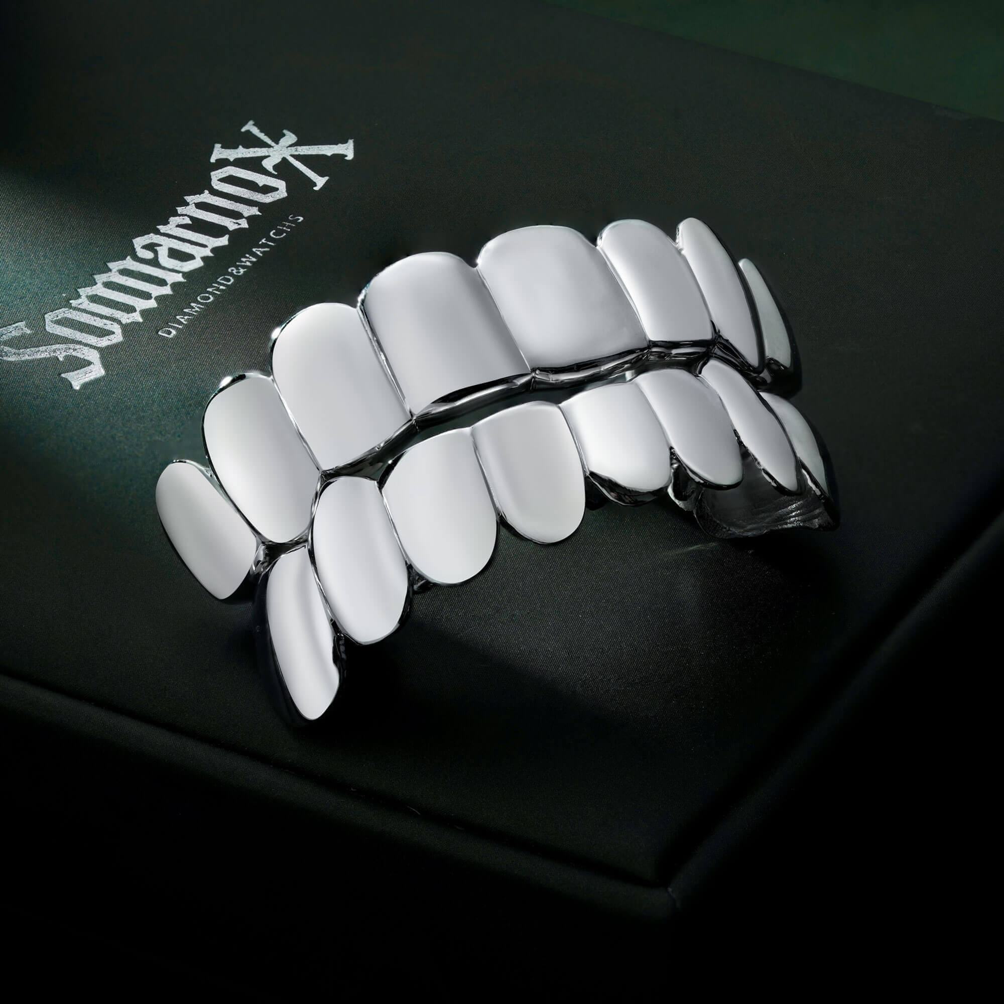 925 Silver 14K Gold Plated Plain Mirror Finish Grillz
