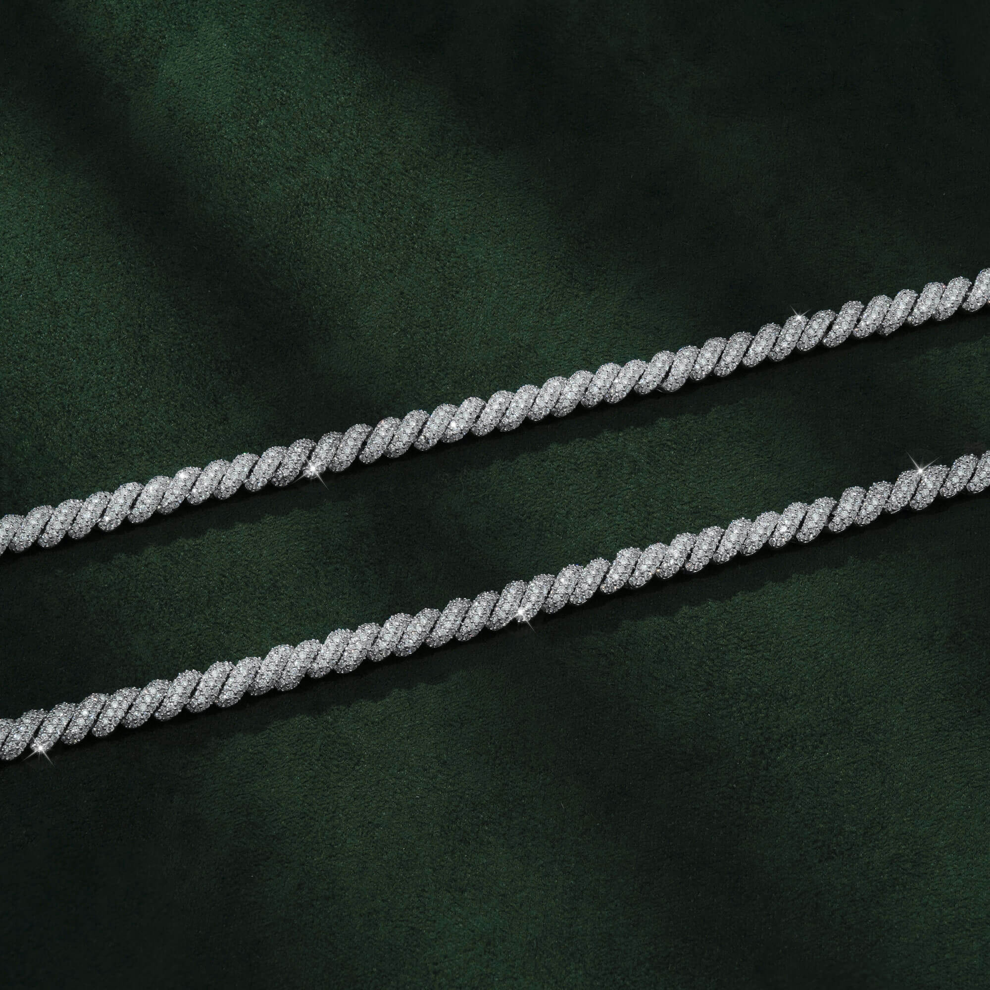 5MM Iced Out Rope Chain – Fully Moissanite Diamond Hip Hop Twisted Chain