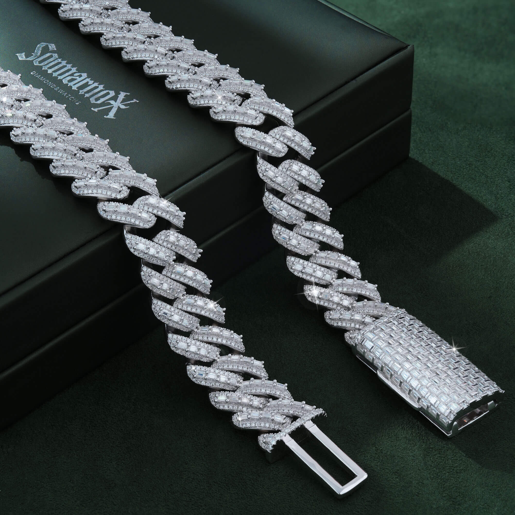 18MM Baguette Moissanite Cuban Link Chain – Iced Out VVS – alternate product view 5