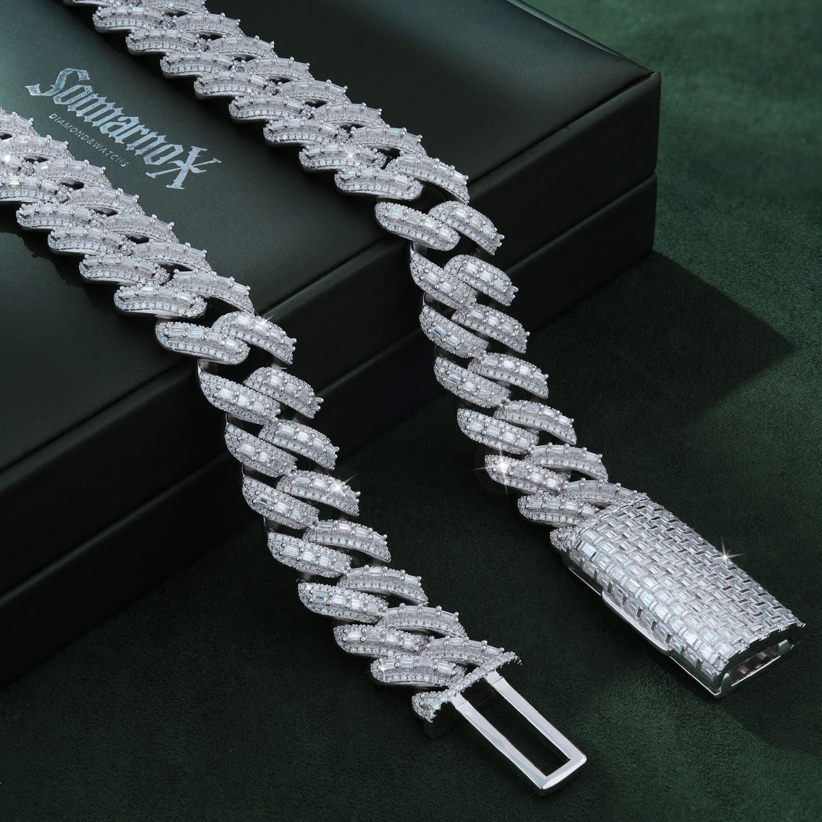 18MM Baguette Moissanite Cuban Link Chain – Iced Out VVS – alternate product view 5