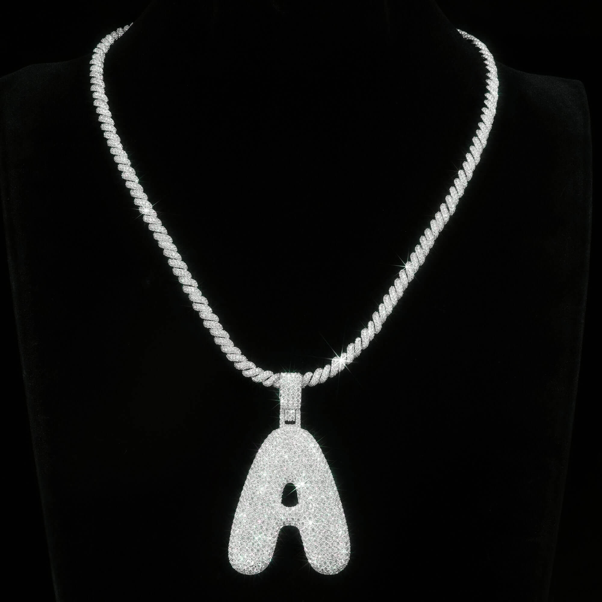 Custom Letter A VVS Moissanite Pendant