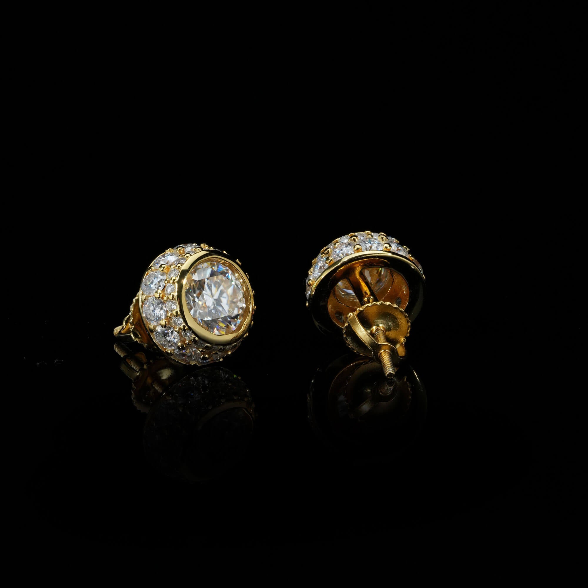 11MM Bezel-Set Round Center VVS Moissanite Stud Earrings – alternate product view 4