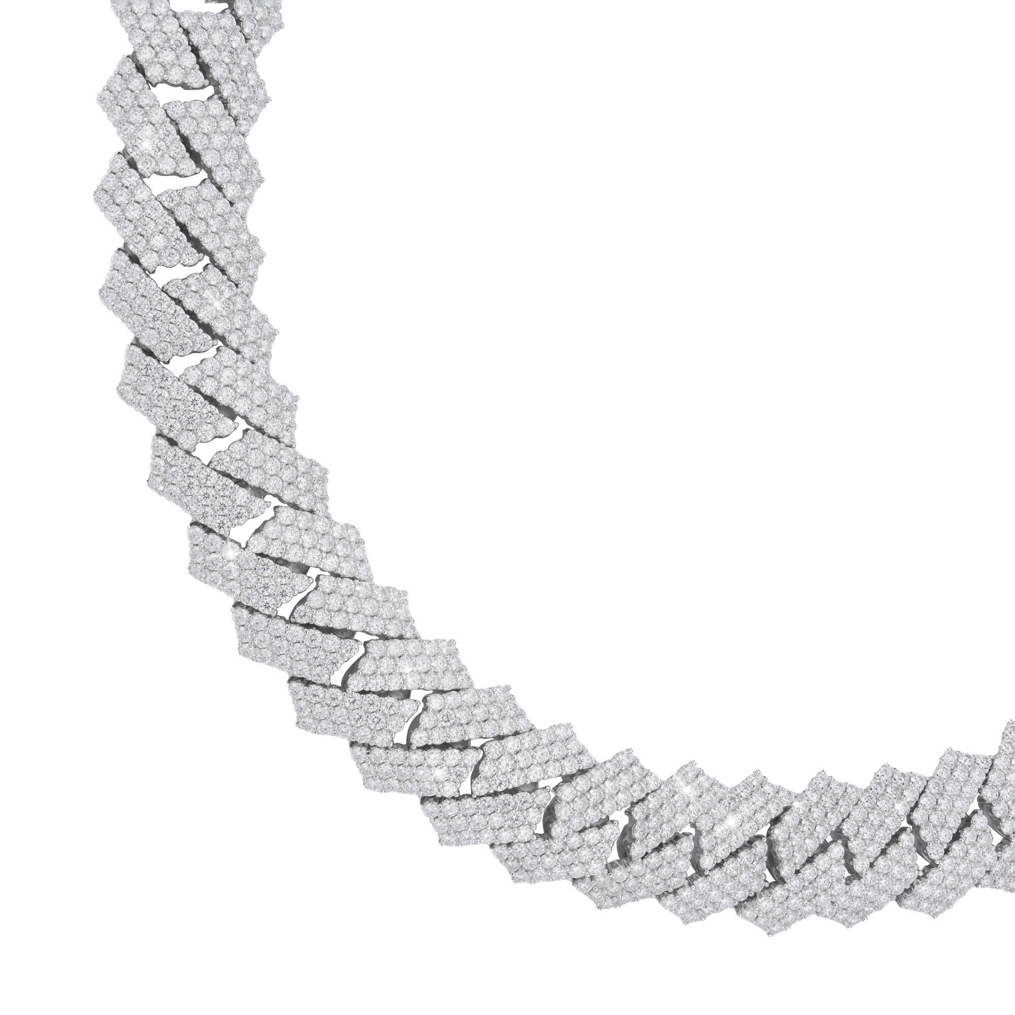22MM Three-Row Moissanite Cuban Link Chain – Iced Out VVS – alternate product view 6