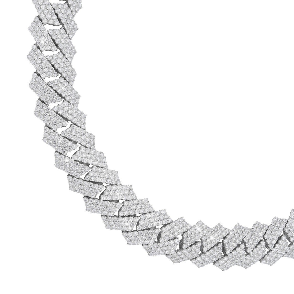 22MM Three-Row Moissanite Cuban Link Chain – Iced Out VVS – alternate product view 6