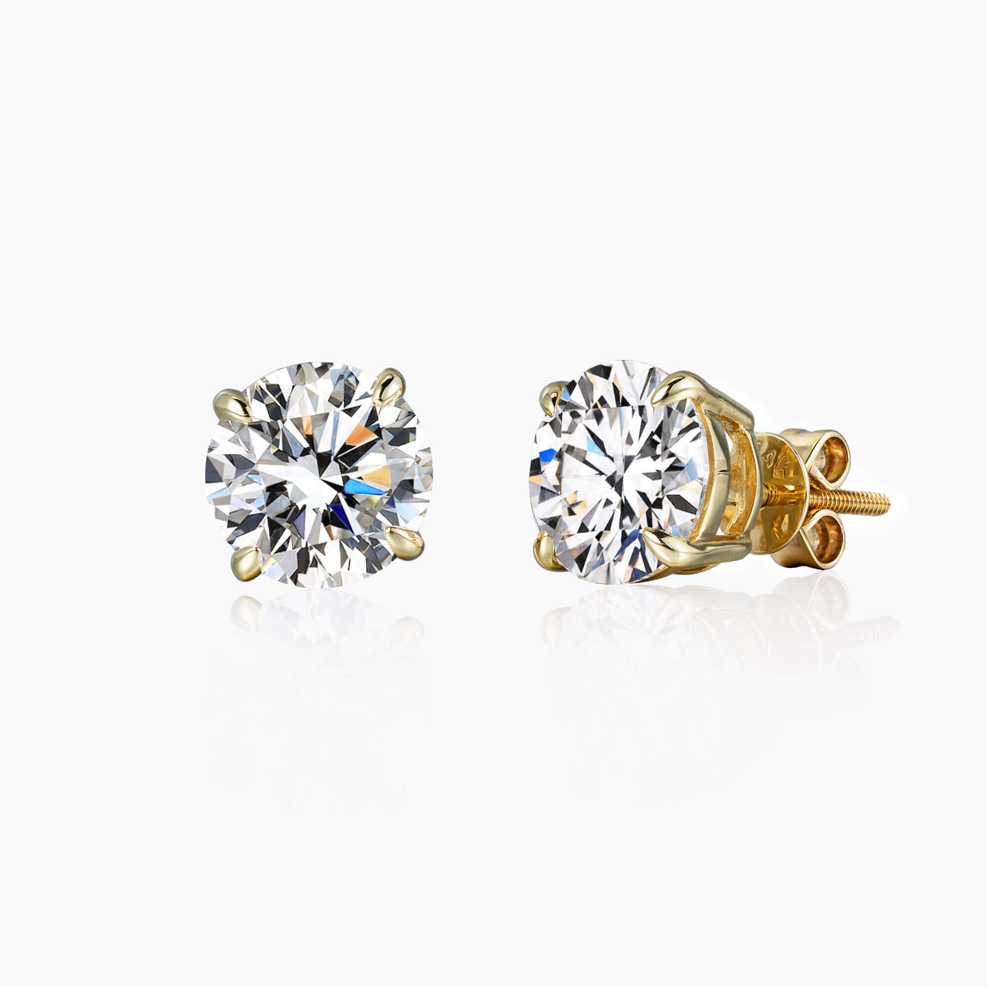 Classic Round-Cut 4-Prong Lab-Grown Diamond Stud Earrings