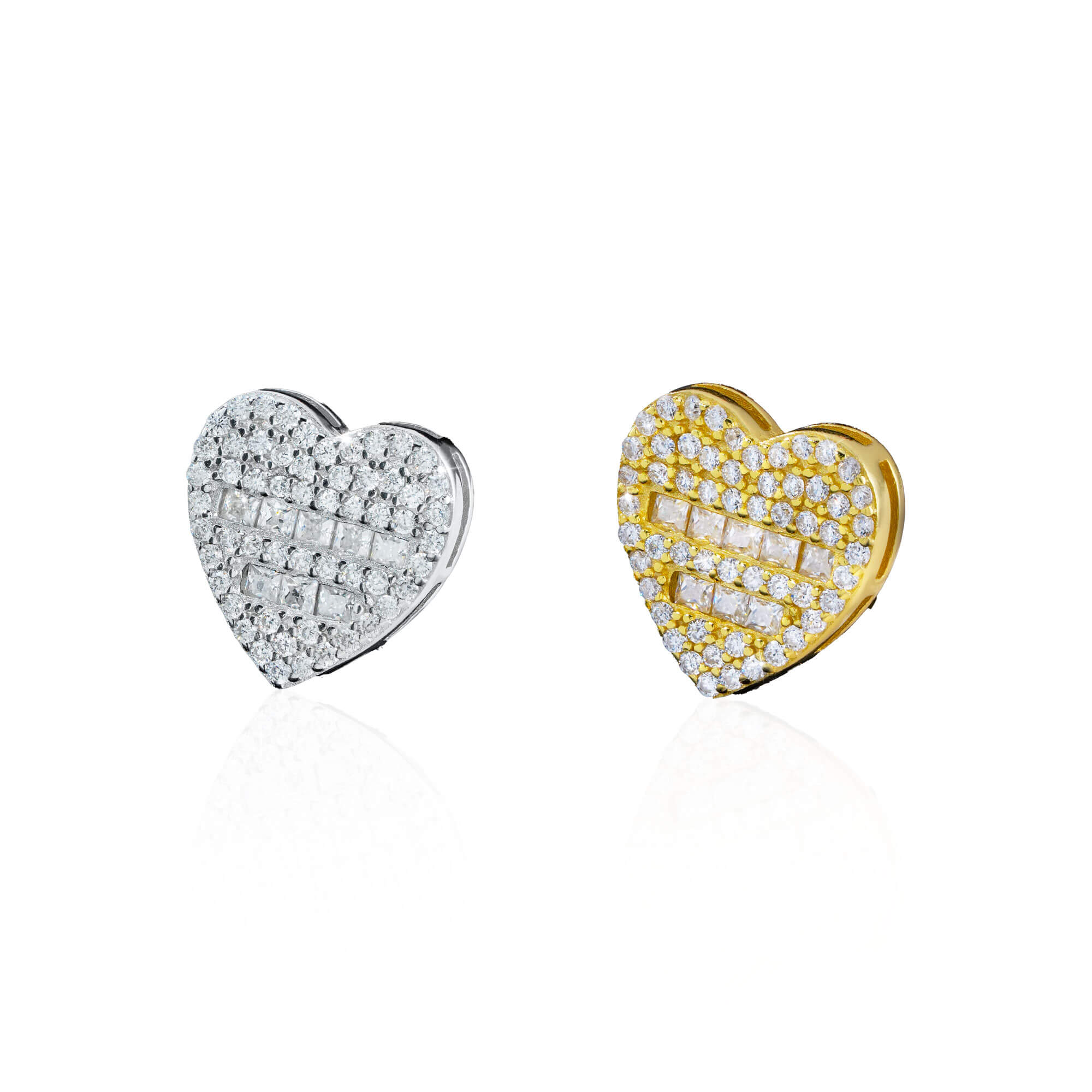 Iced Heart Moissanite Stud Earrings – alternate product view 6