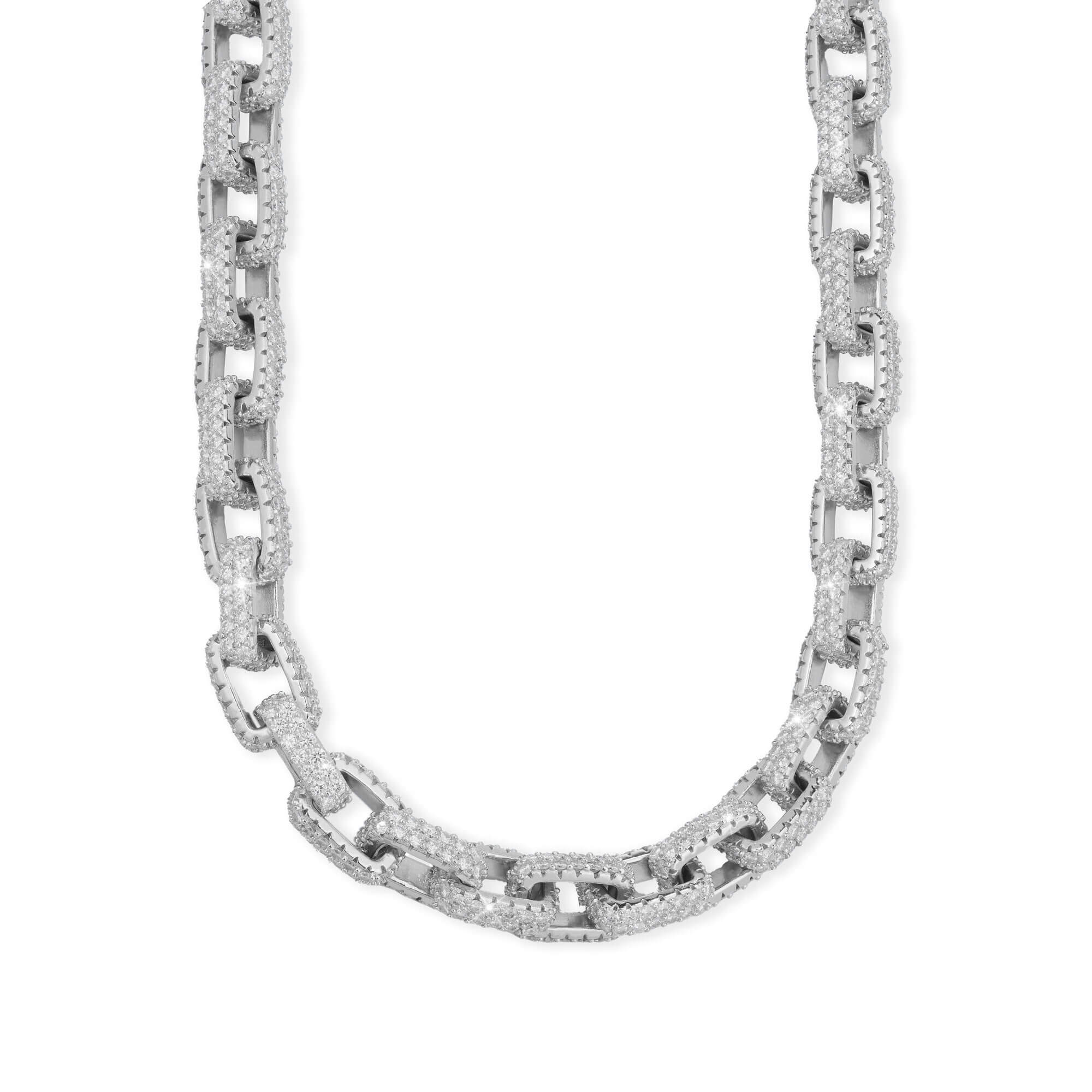 10MM Moissanite Box Link Chain – Iced Out VVS