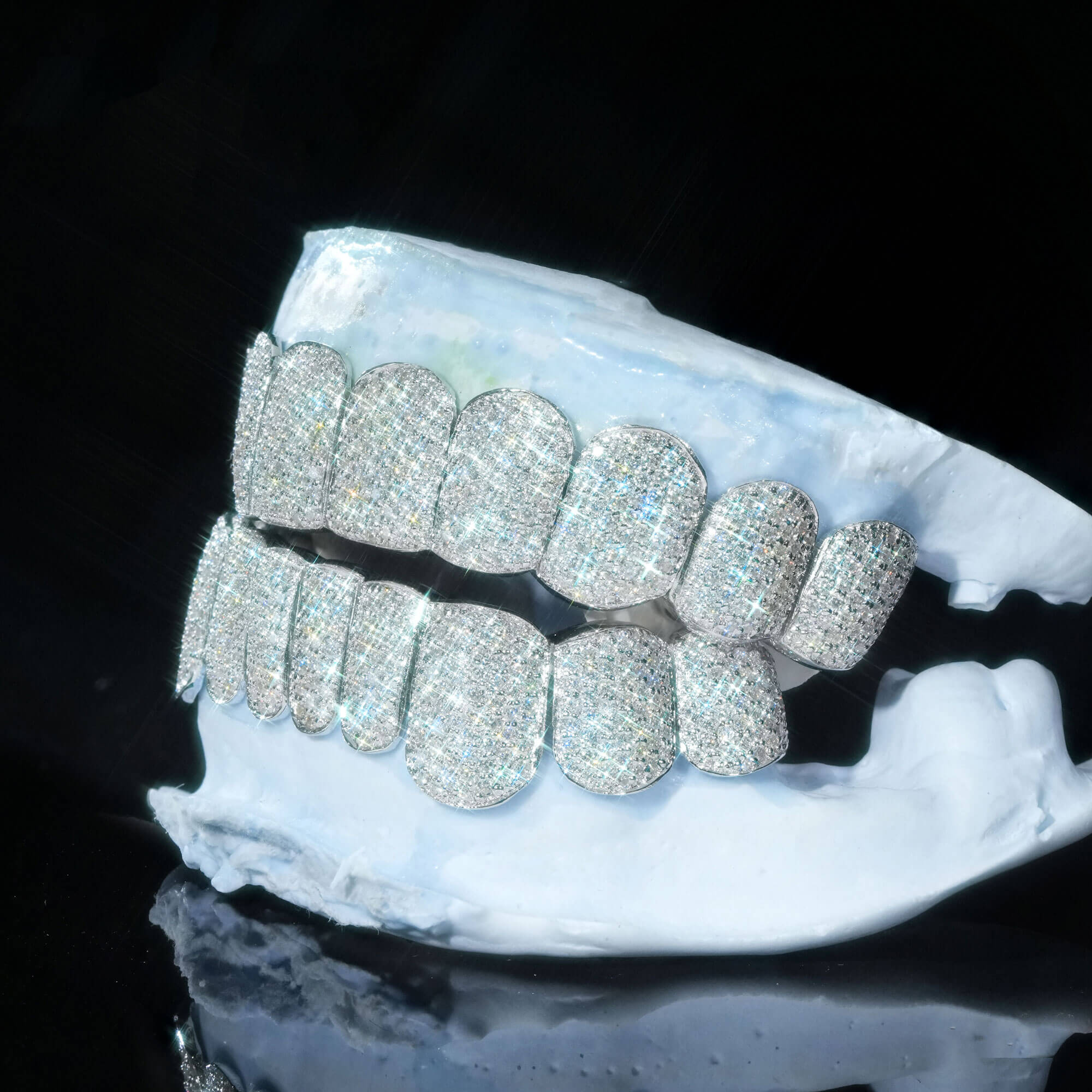 8 on 8 VVS Round Moissanite Diamond Grillz