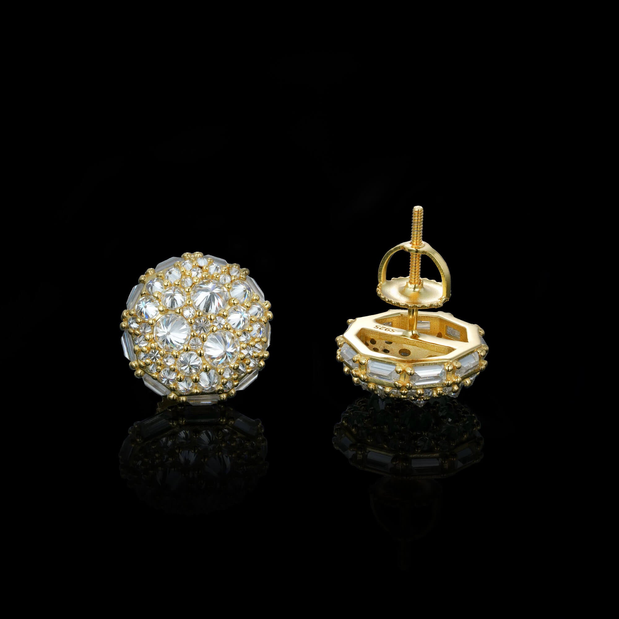 12.5MM Round Cluster VVS Moissanite Stud Earrings – alternate product view 2