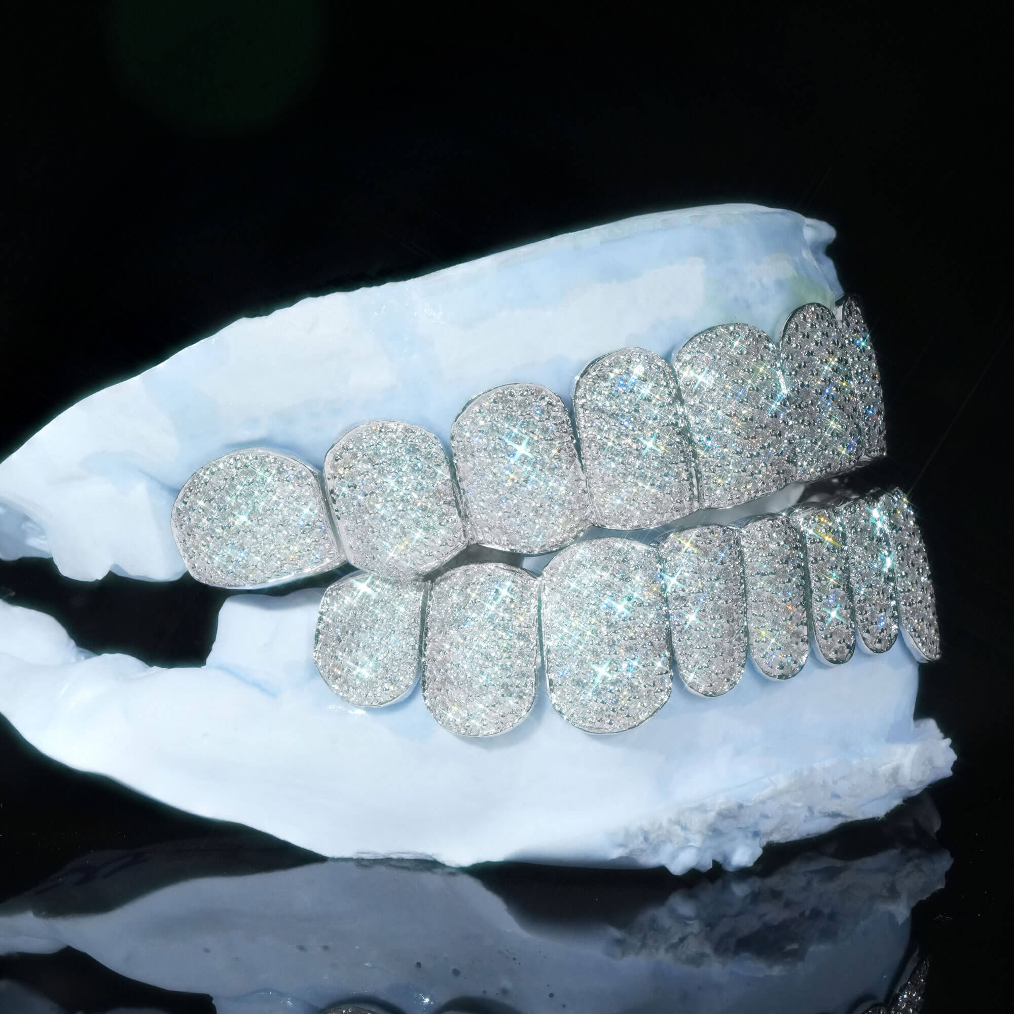 8 on 8 VVS Round Moissanite Diamond Grillz