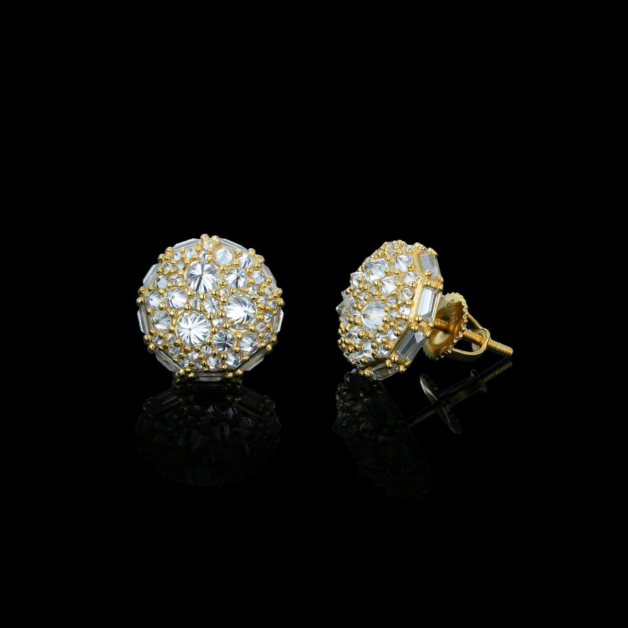 12.5MM Round Cluster VVS Moissanite Stud Earrings – alternate product view 5