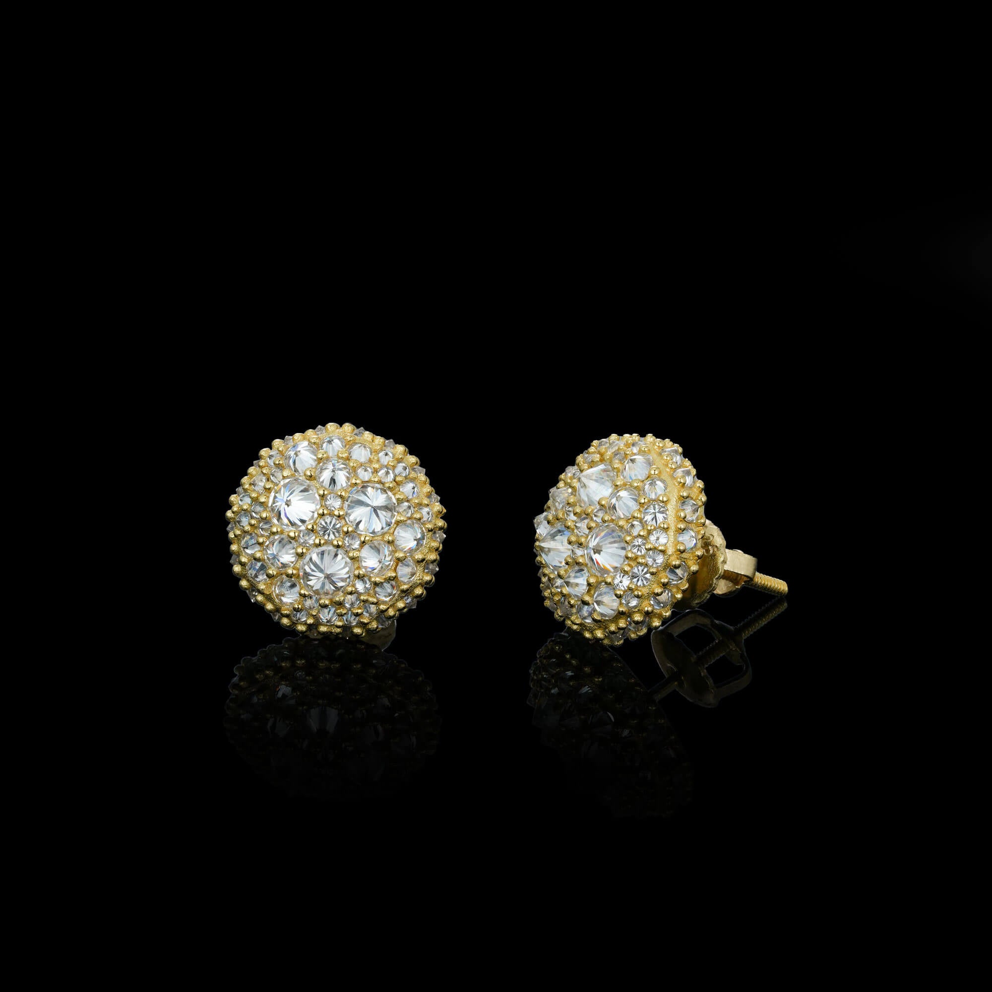 12MM Nine-Sided Cluster VVS Moissanite Stud Earrings – alternate product view 6