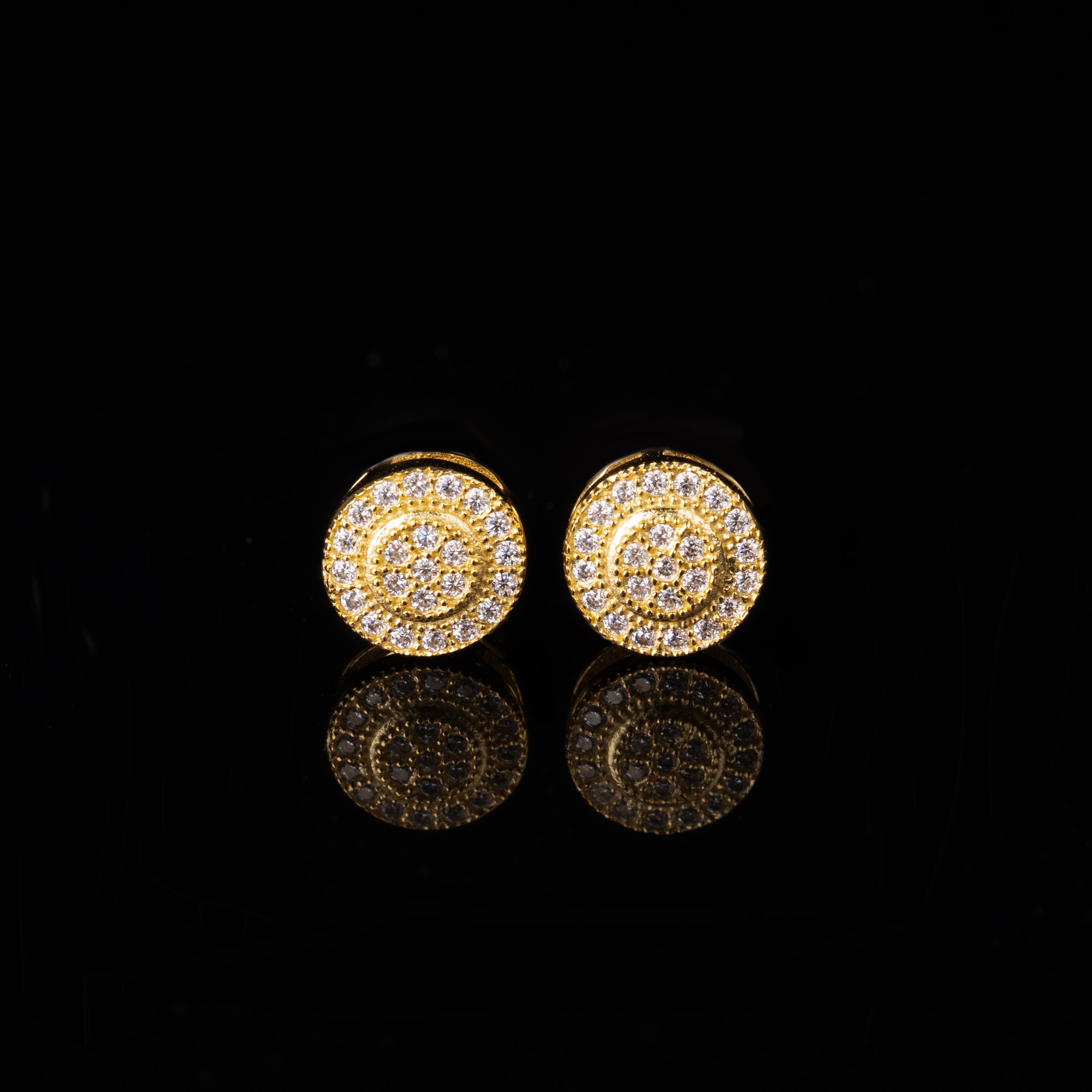 7.7MM Round Cut Cluster Moissanite Stud Earrings Fully Iced Out VVS Double Halo
