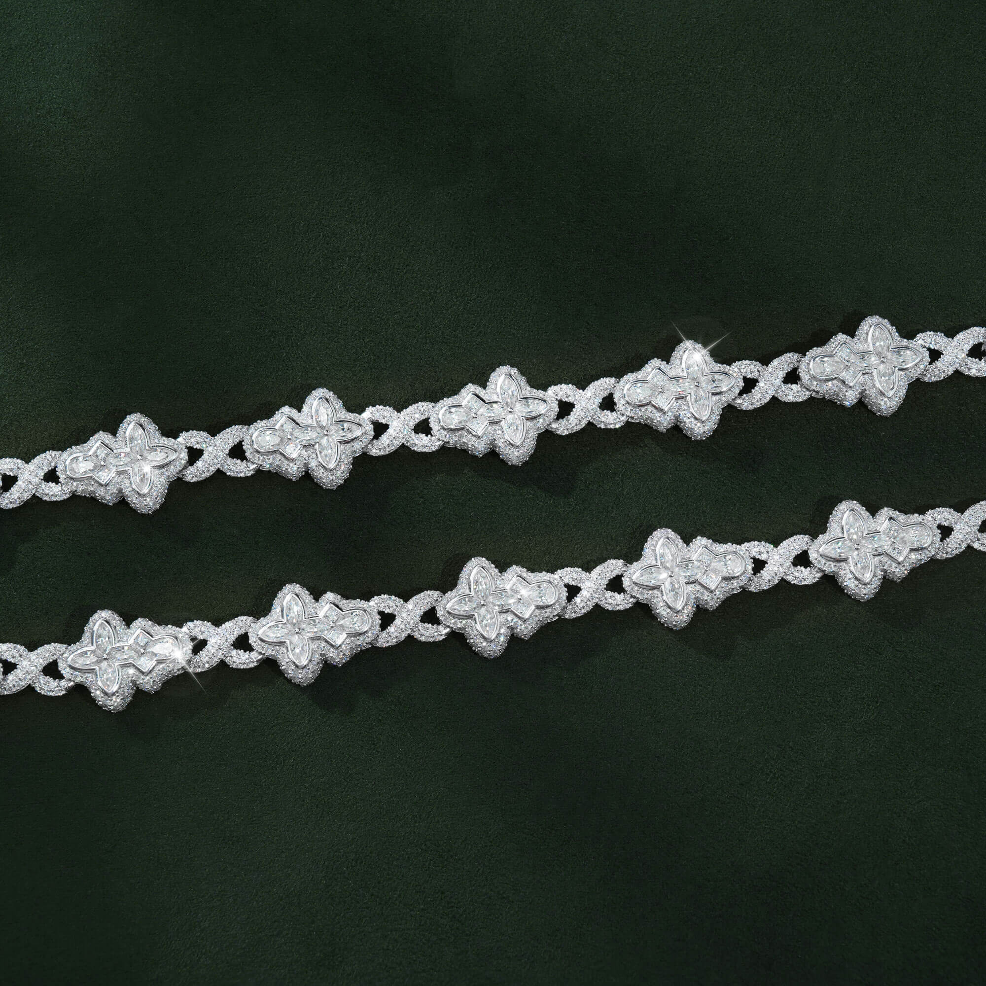 8MM Butterfly Figure-8 VVS Moissanite Cuban Link Chain