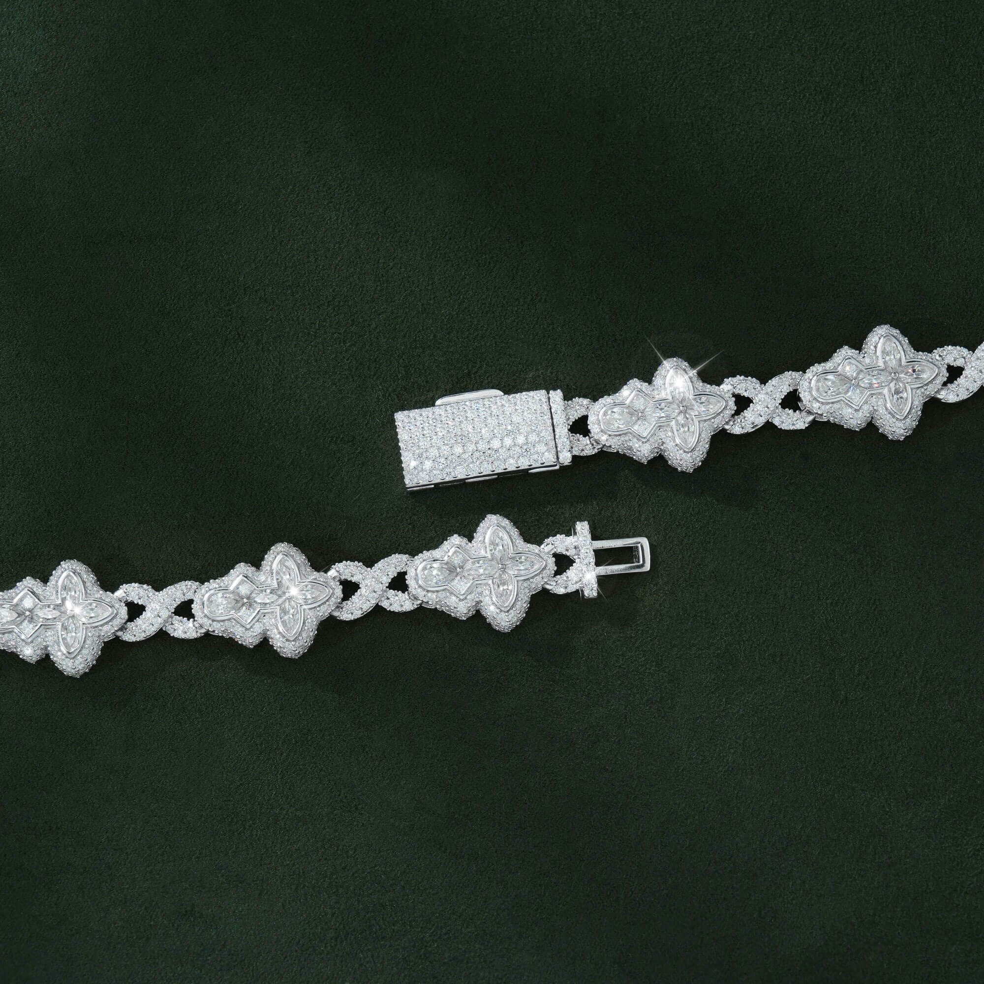 8MM Butterfly Figure-8 VVS Moissanite Cuban Link Chain