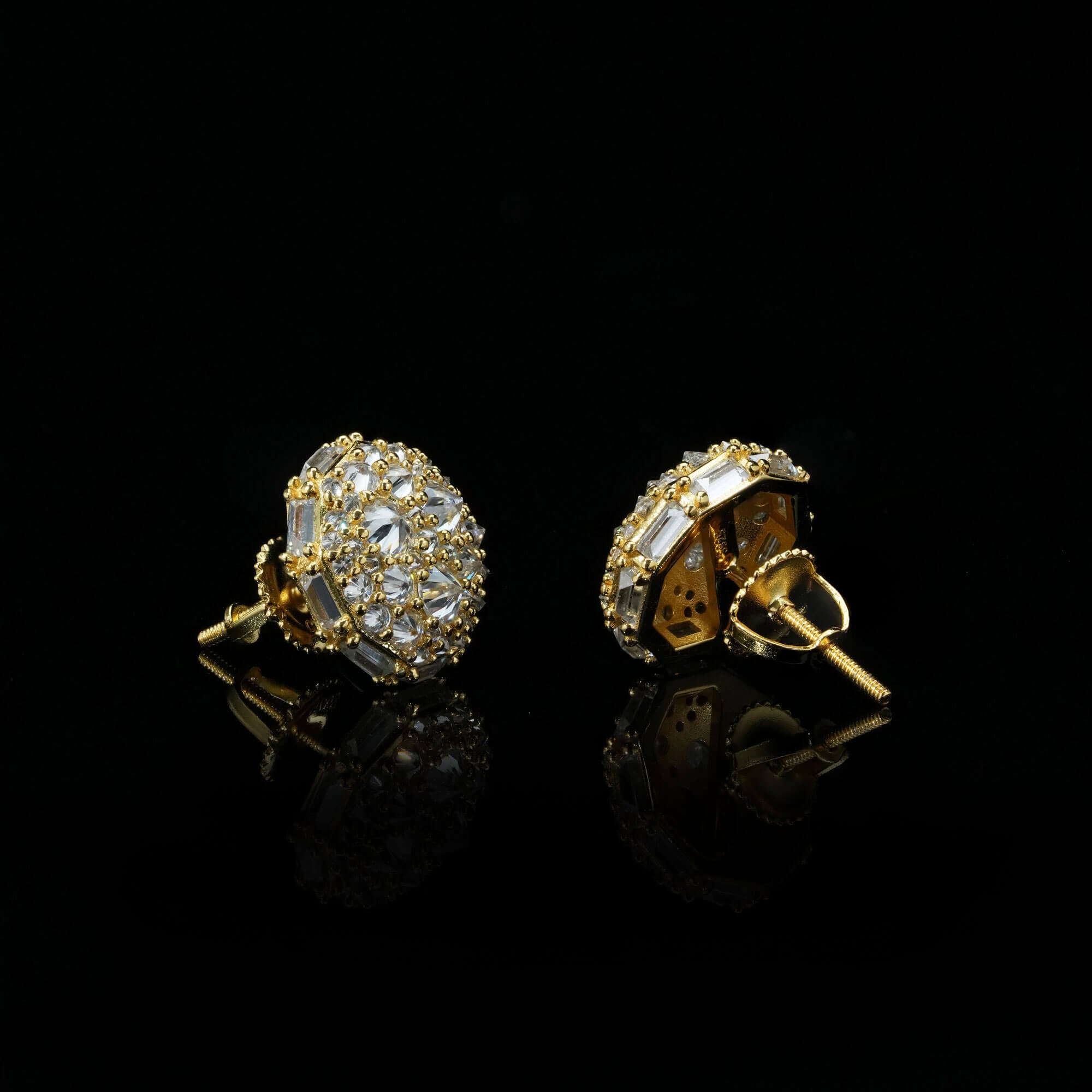 12.5MM Round Cluster VVS Moissanite Stud Earrings by Sommarnox