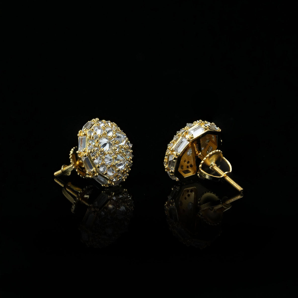 12.5MM Round Cluster VVS Moissanite Stud Earrings by Sommarnox