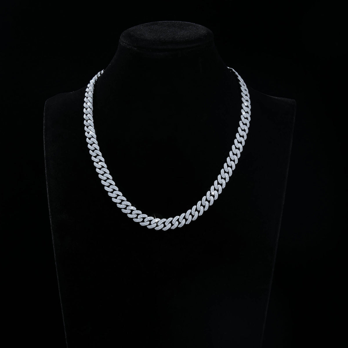 10MM 2 Row Moissanite Cuban Link Chain Iced Out Heavy Full Pavé Necklace – alternate product view 8
